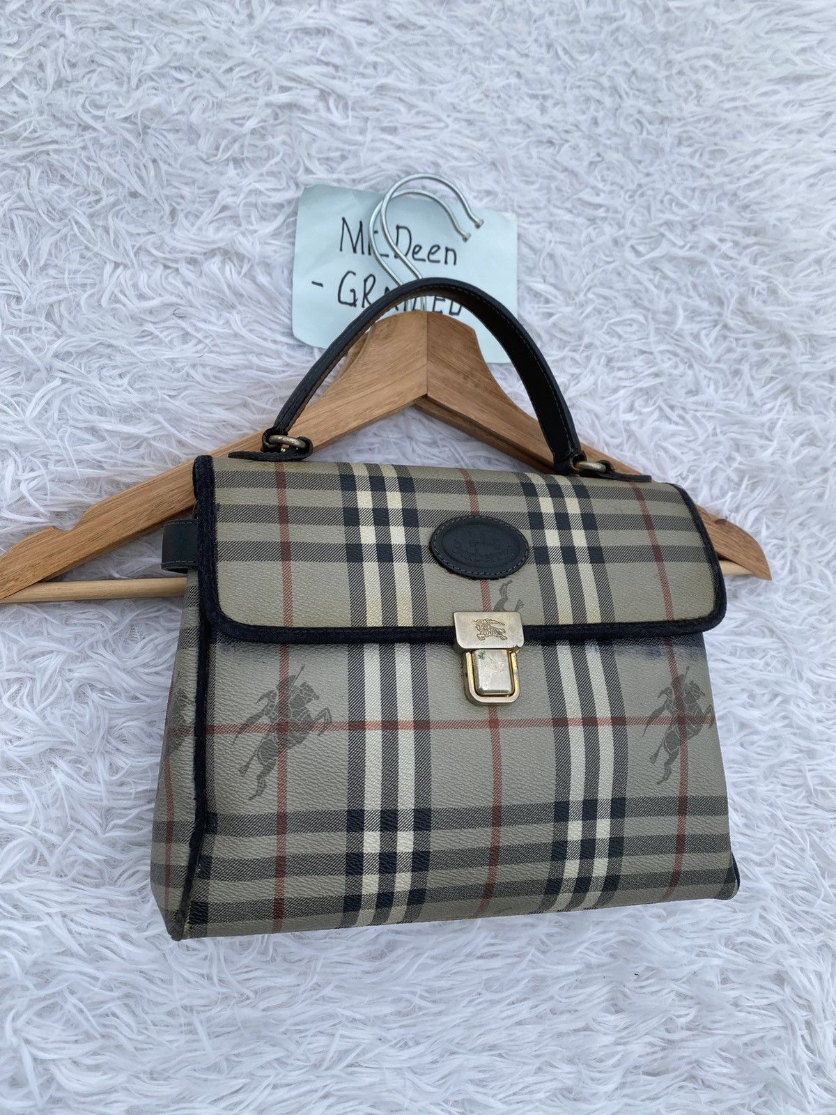 Burberry Rare Vintage 90s Burberry Nova Check Hand Bag Size ONE SIZE - 3 Thumbnail