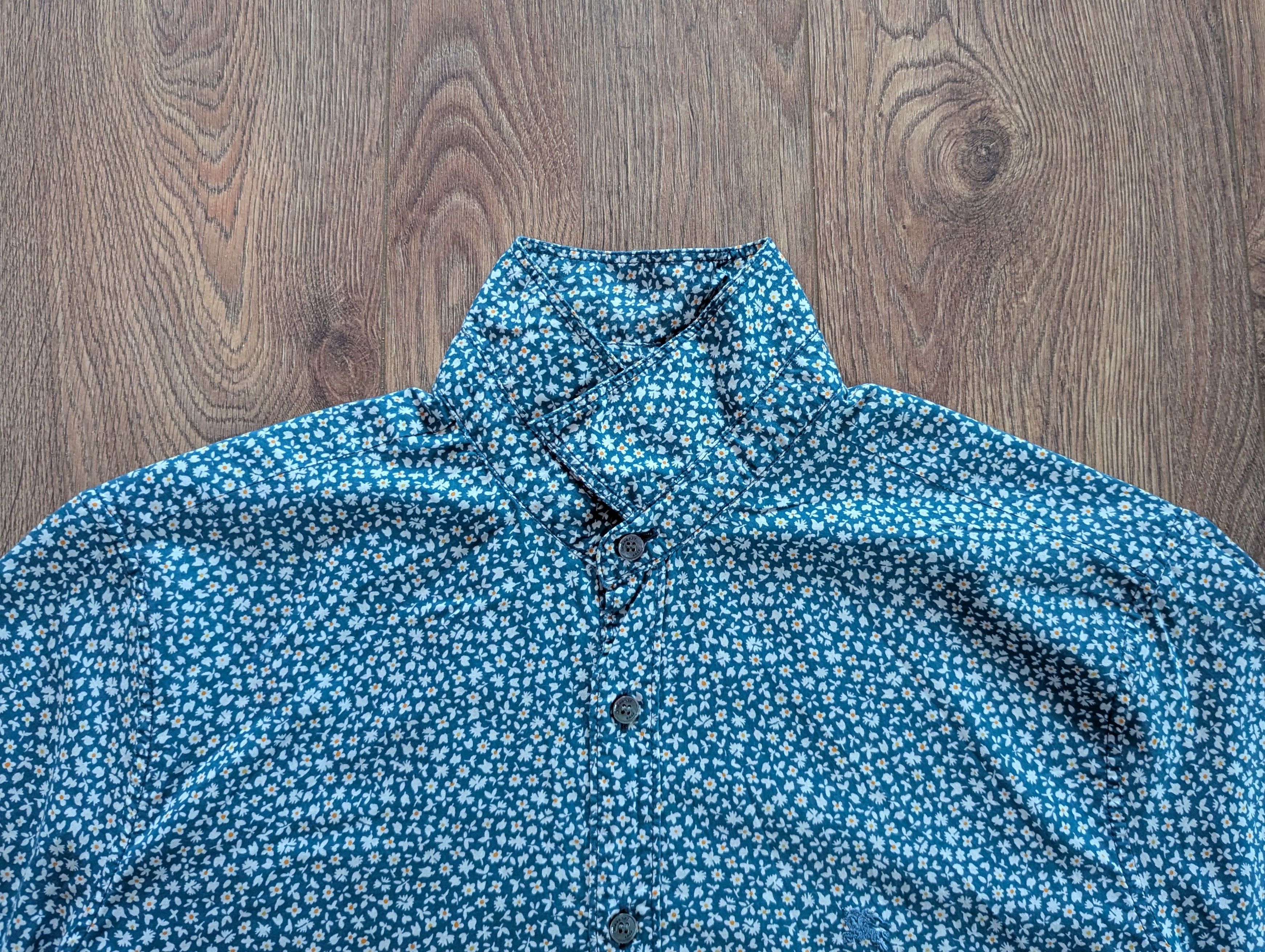 Burberry BURBERRY Brit Blue Cotton Floral Printed Short Sleeve Shirt Size US XL / EU 56 / 4 - 21 Thumbnail