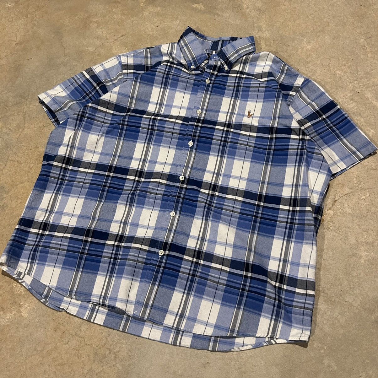 Polo Ralph Lauren Vintage Polo Ralph Lauren Plaid Pony Button Up Shirt Blue Size US XL / EU 56 / 4 - 2 Thumbnail