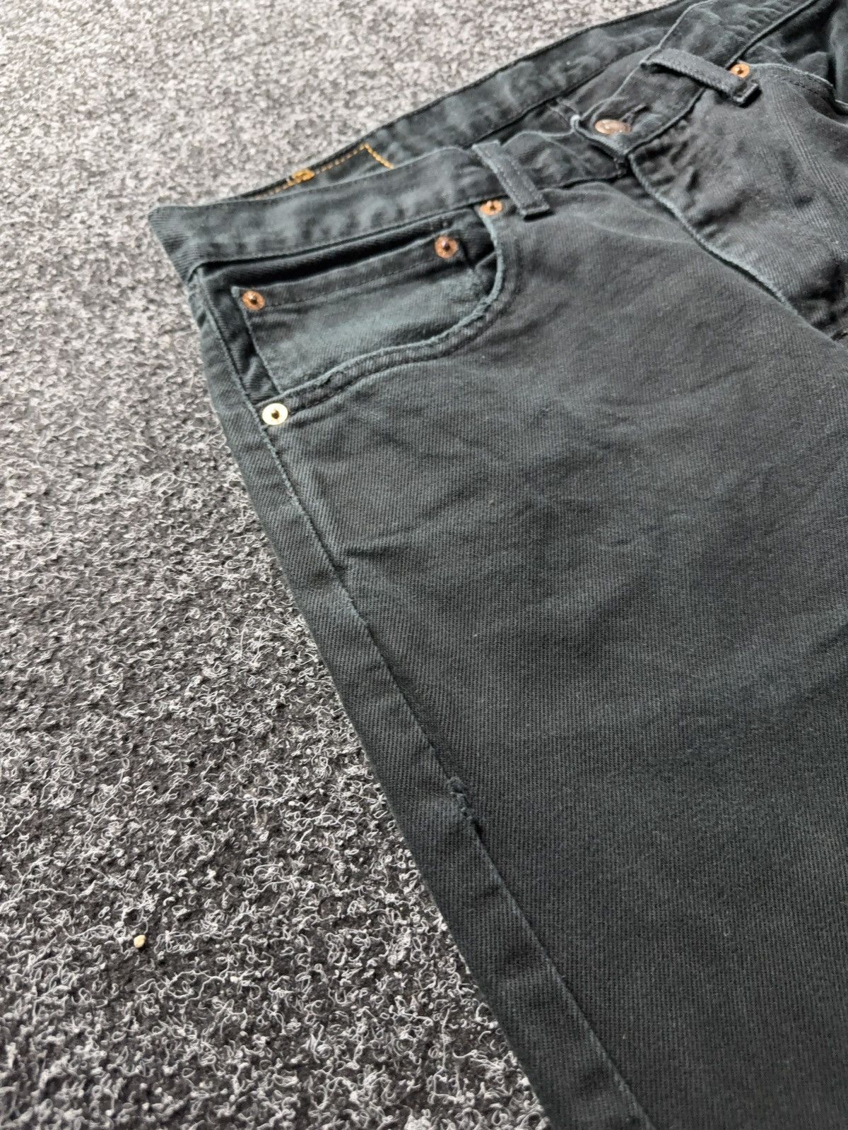 Levi's Vintage Clothing 90s Levis 751 USA Black Faded Distressed Denim Jeans Vintage Size US 33 - 6 Thumbnail