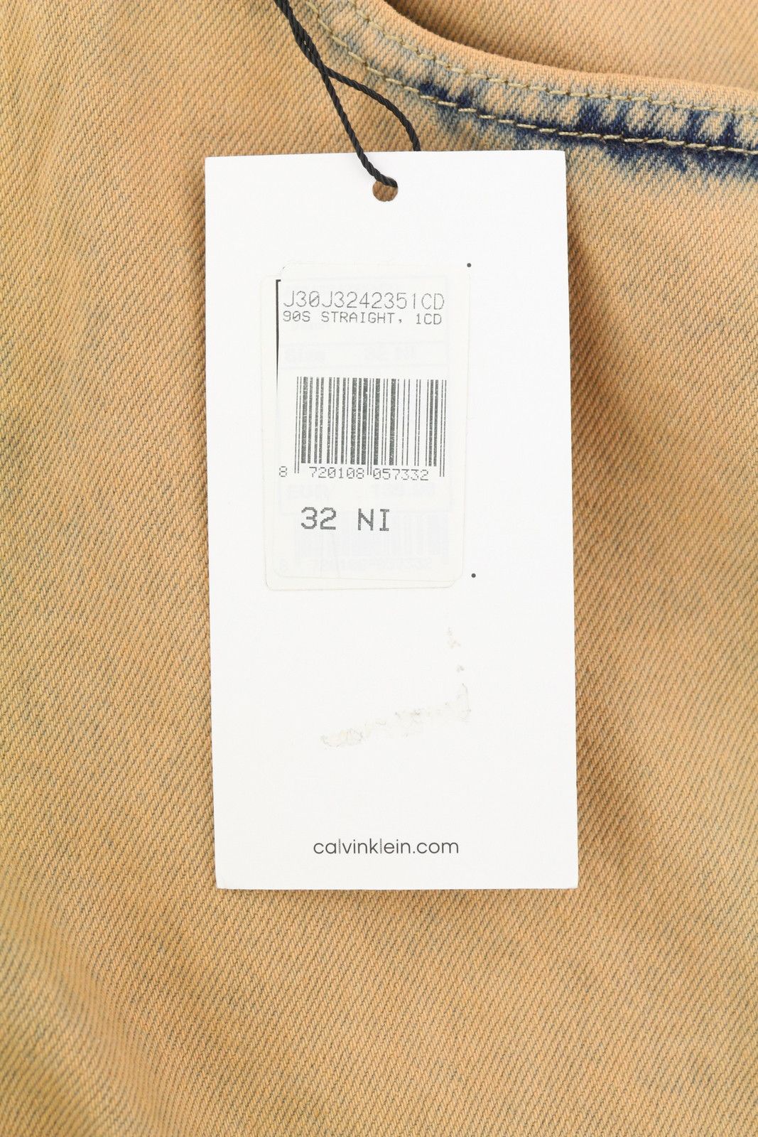 Calvin Klein 90S STRAIGHT W32 Faded Brown Zip Fly Logo Denim 85208 Size US 32 / EU 48 - 7 Thumbnail