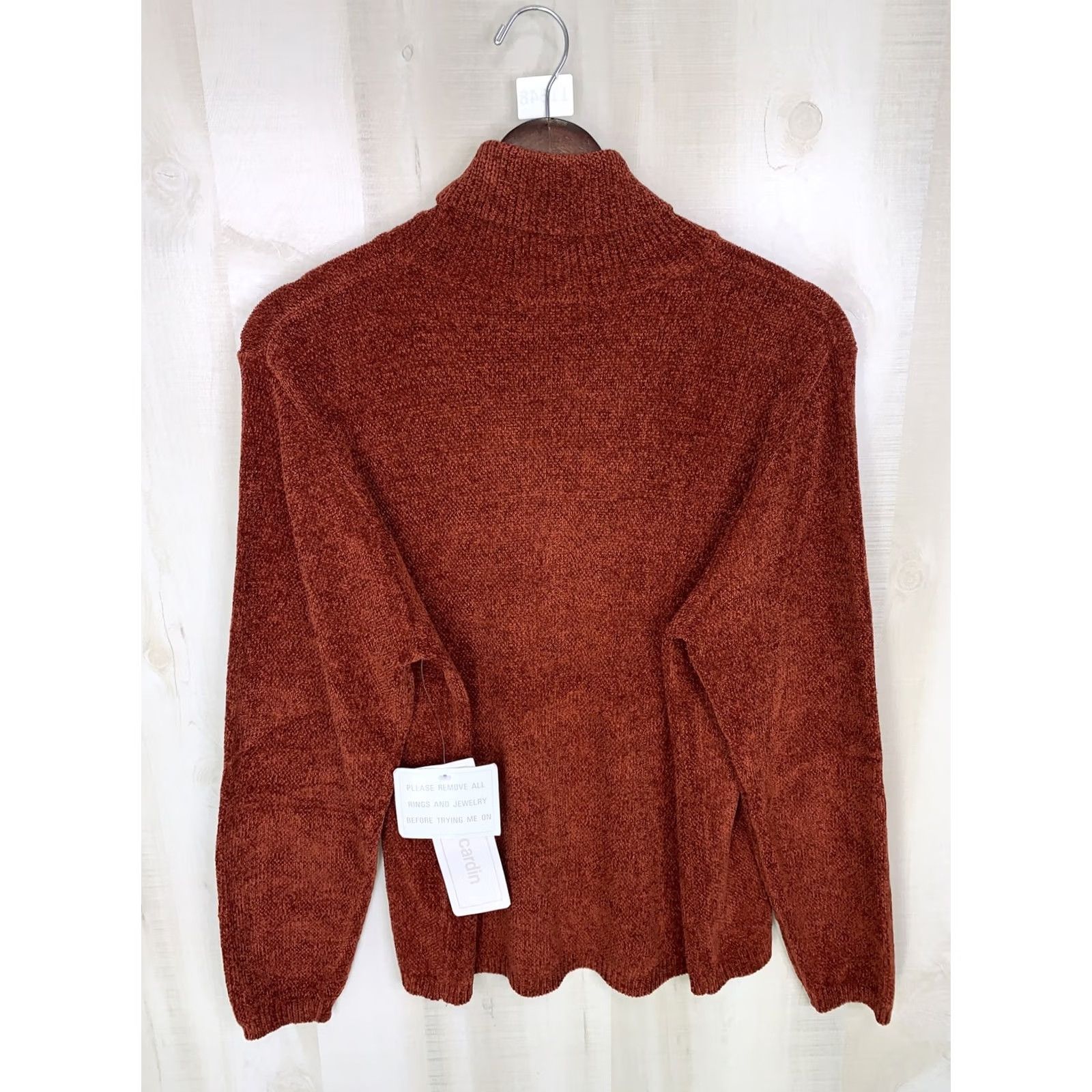 Pierre Cardin Pierre Cardin Pumpkin Orange Chanille Turtle Neck Sweater Womens XL NWT-11648 Size XL / US 12-14 / IT 48-50 - 8 Thumbnail