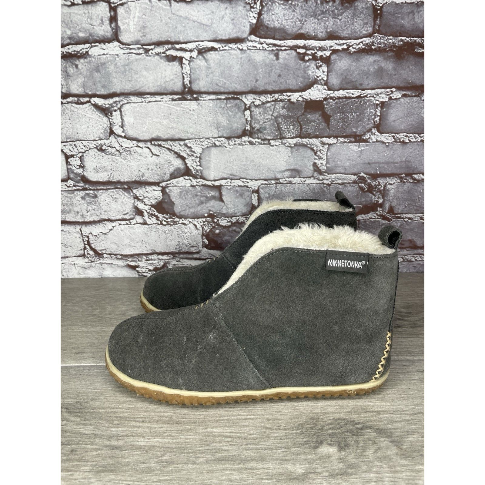 Minnetonka Minnetonka Tucson Gray Suede Southwestern Fur Lined Booties Size US 7 / IT 37 - 17 Thumbnail