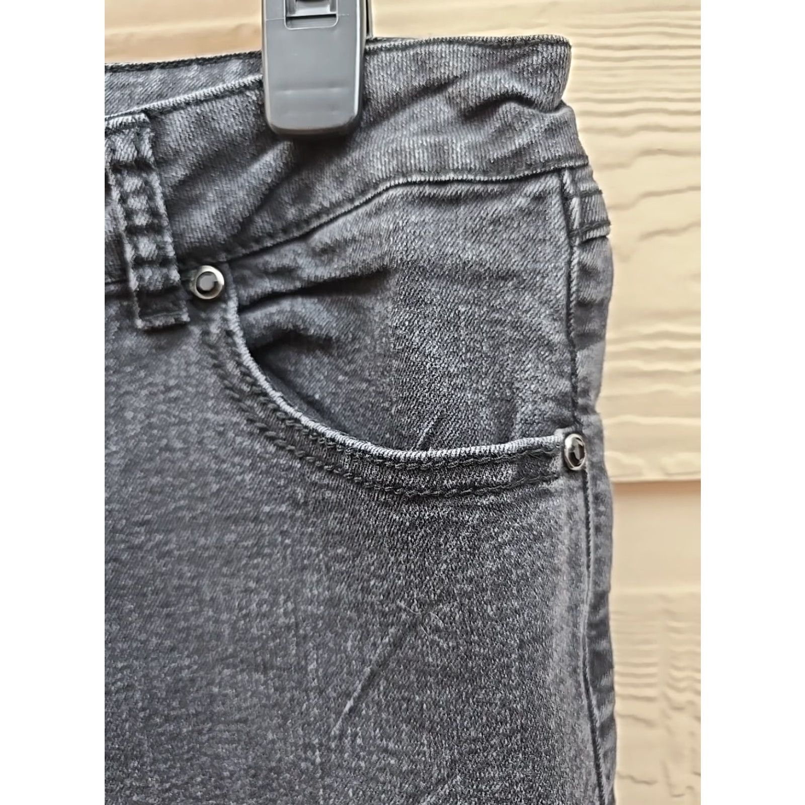 Denime One 5 One Jeans Women's Size 6 Black Denim Stretch Embellished Tapered Distress Pockets Back Plus Size 28" / US 6 / IT 42 - 4 Thumbnail