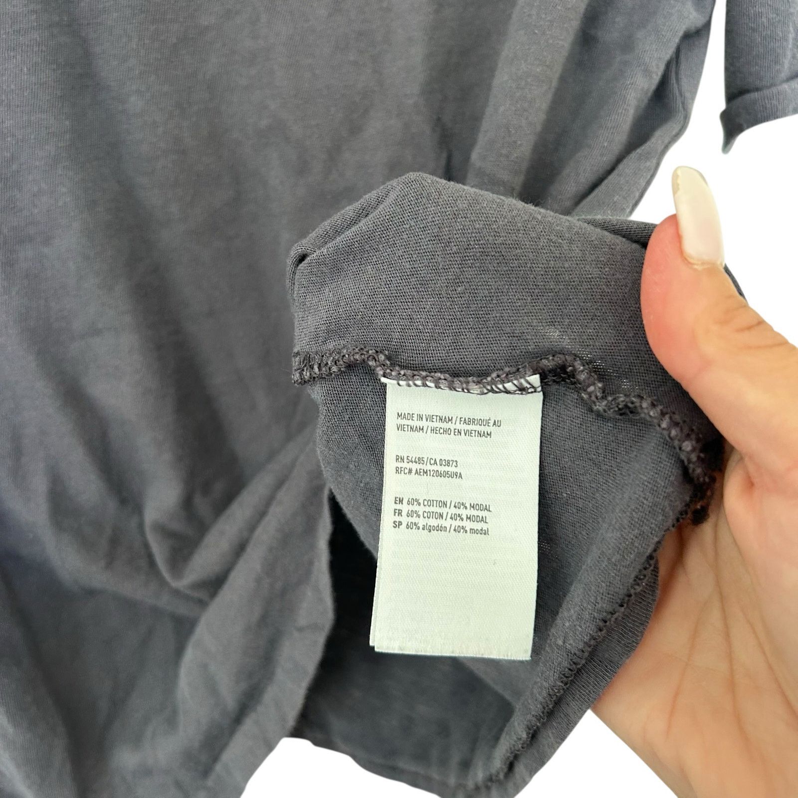 American Eagle Outfitters American Eagle Gray Flutter Sleeve T Shirt Sz XS Size XS / US 0-2 / IT 36-38 - 3 Thumbnail