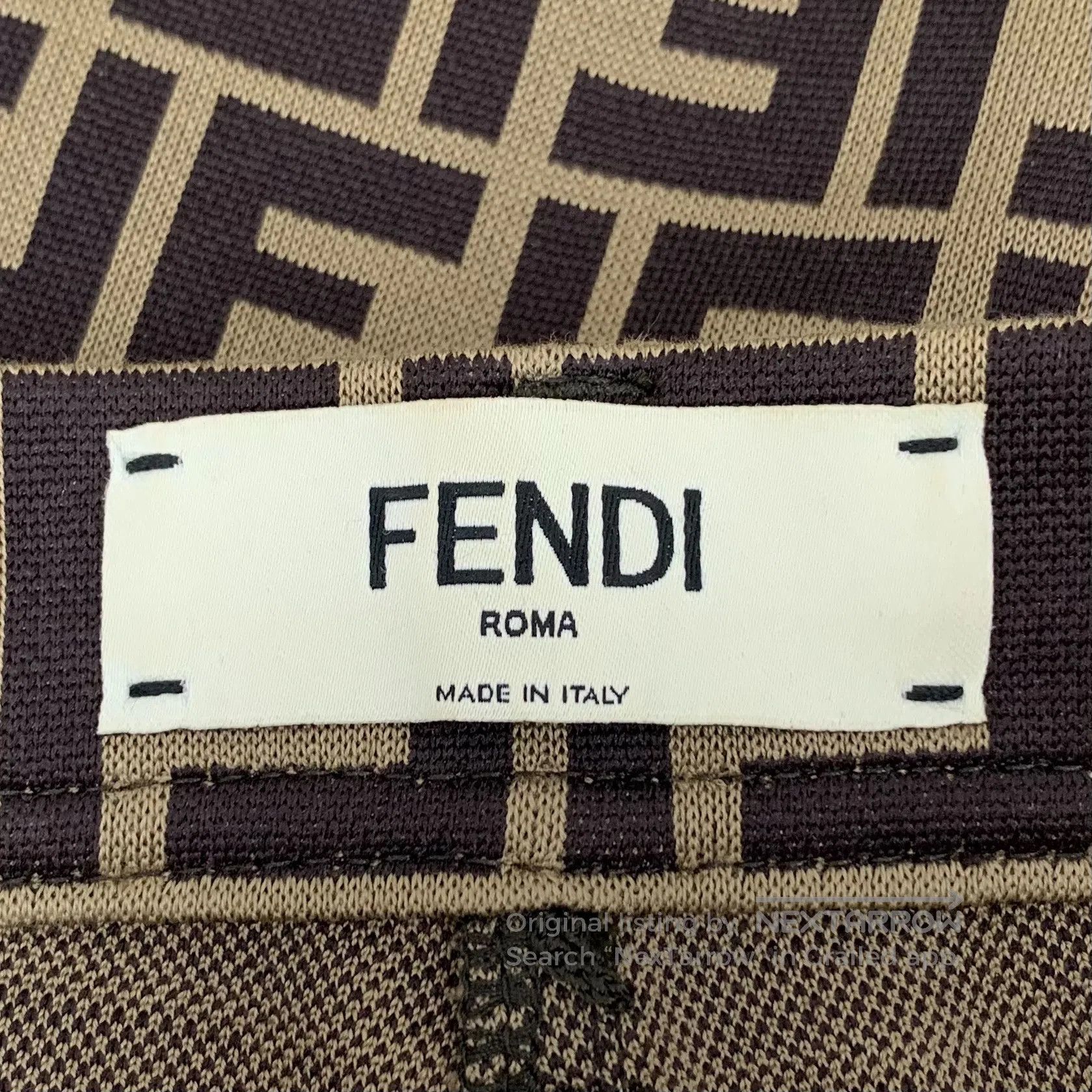 Fendi FENDI Dark Brown Double F Printed Cotton Casual Trousers| Size US 40 / EU 56 - 6 Thumbnail