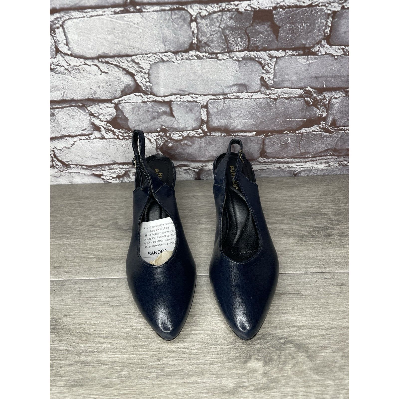 Hush Puppies Hush Puppies Navy Blue Leather Pointed Toe Ankle Strap Heels Size US 8.5 / IT 38.5 - 12 Thumbnail