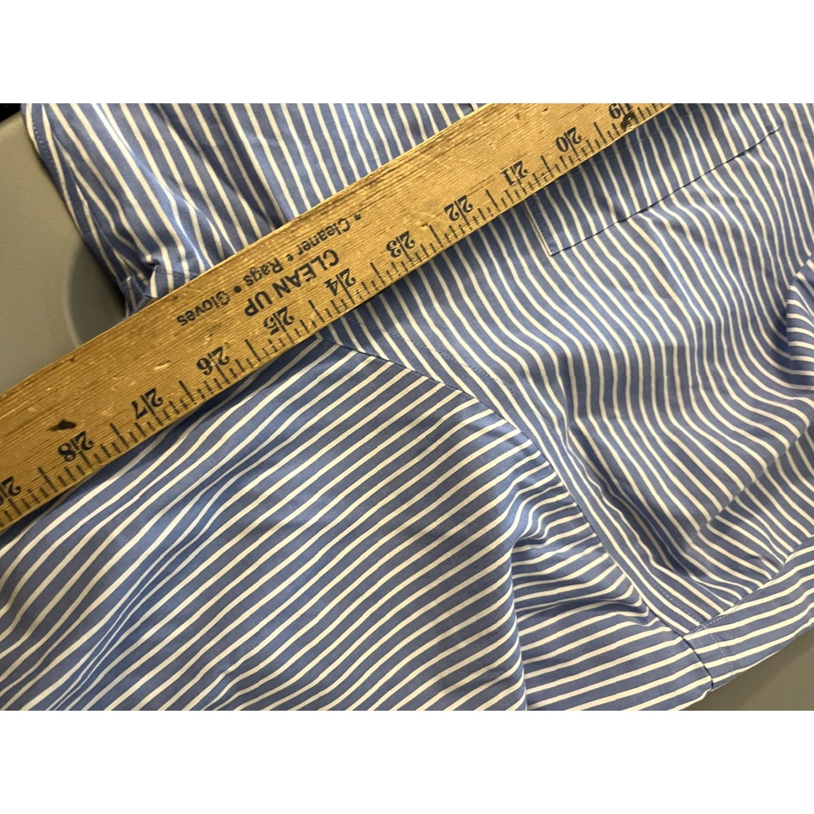 Brooks Brothers BROOKS BROTHERS 346 Dress Shirt White & Blue Striped 17-6/7 Mens Size 46R - 5 Thumbnail