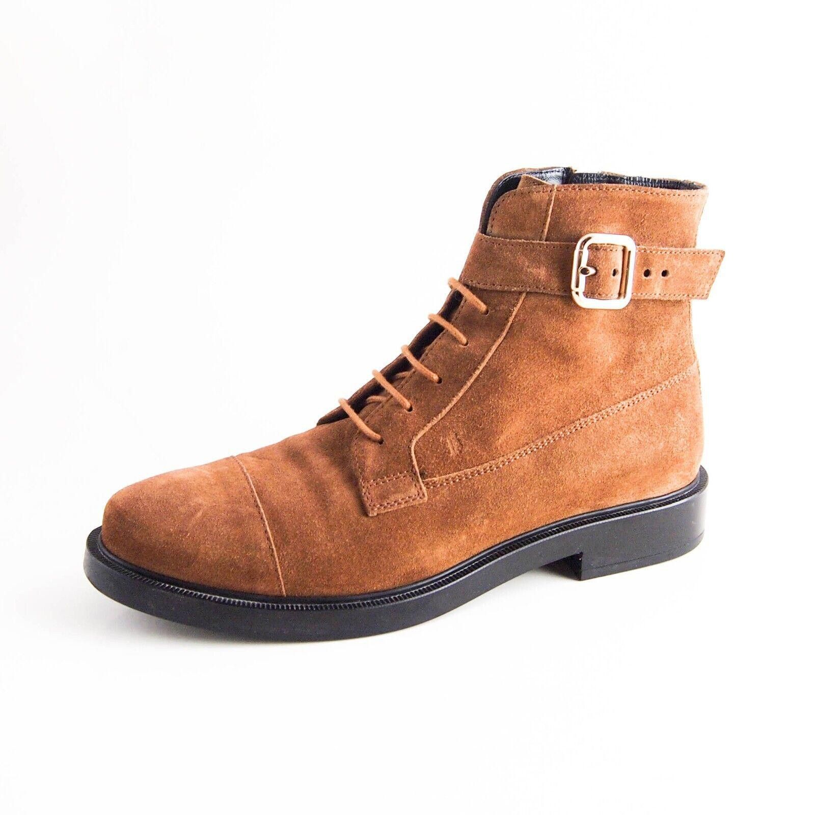 Tod's TODs Combat Boots Brown Suede Womens US 7 EU 37 $720 Size US 7 / IT 37 - 1 Thumbnail