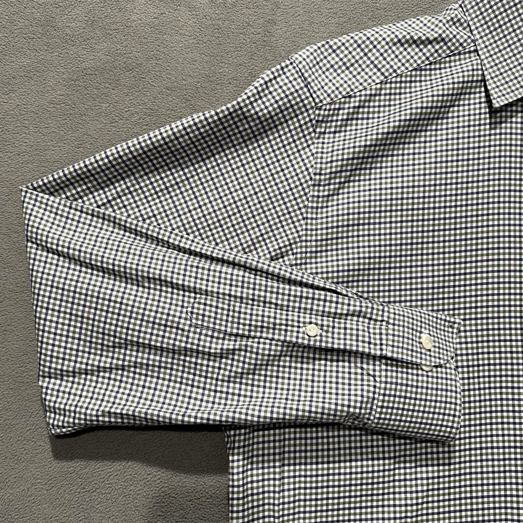 Eton Eton Shirt Mens L White/Blue/Green Gingham Plaid Long Sleeve Contemporary Size US L / EU 52-54 / 3 - 7 Thumbnail