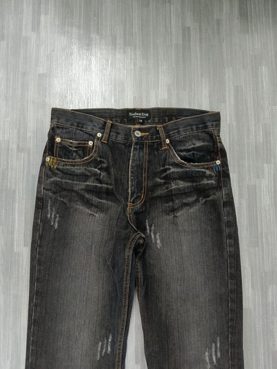 Japanese Brand FLARE SICK FREEBEAT DIAG DENIM PANTS Size US 31 - 4 Thumbnail