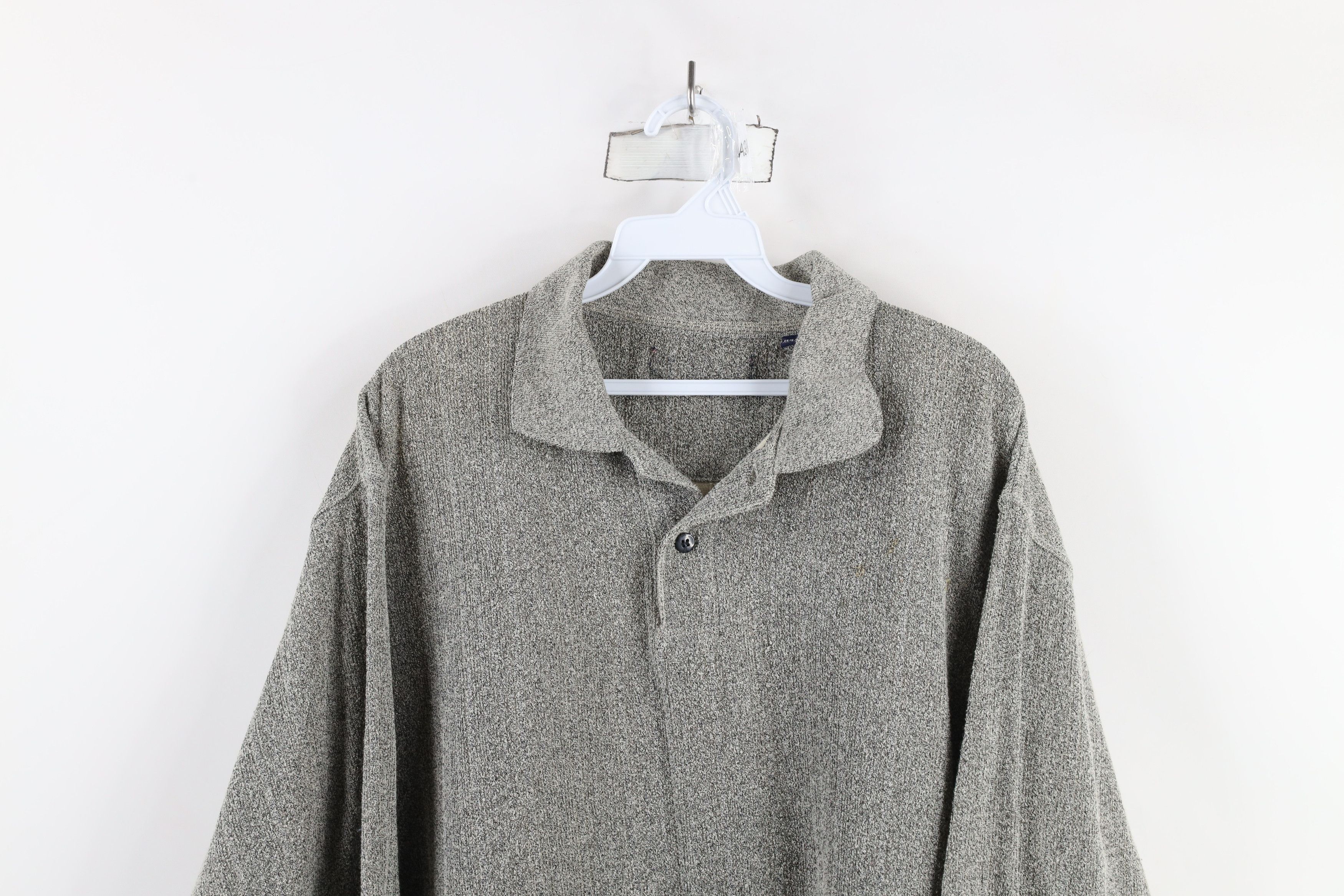 Vintage Vintage 90s Streetwear Cloth Knit Collared Long Sleeve Polo Size US L / EU 52-54 / 3 - 2 Thumbnail