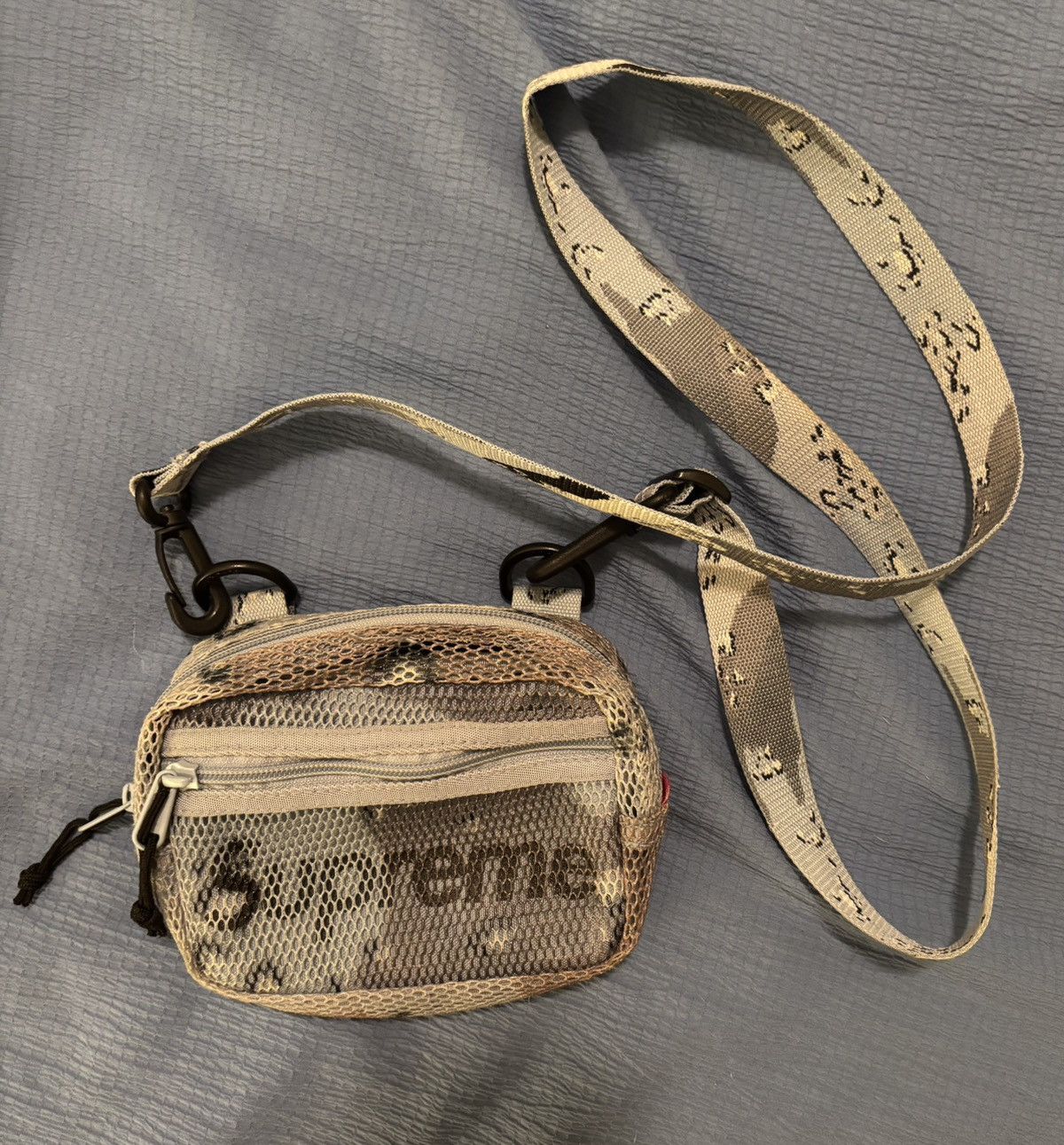 Supreme SS20 Mesh Mini Shoulder Bag Arctic Blue Camo