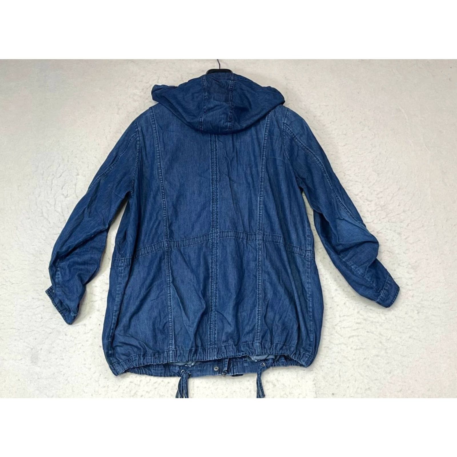 Torrid Torrid Parka Jacket Denim Hooded Zip Solid Blue Plus Size 0 Women Mid-Length Cotton Jacket Coat Size XS / US 0-2 / IT 36-38 - 2 Thumbnail