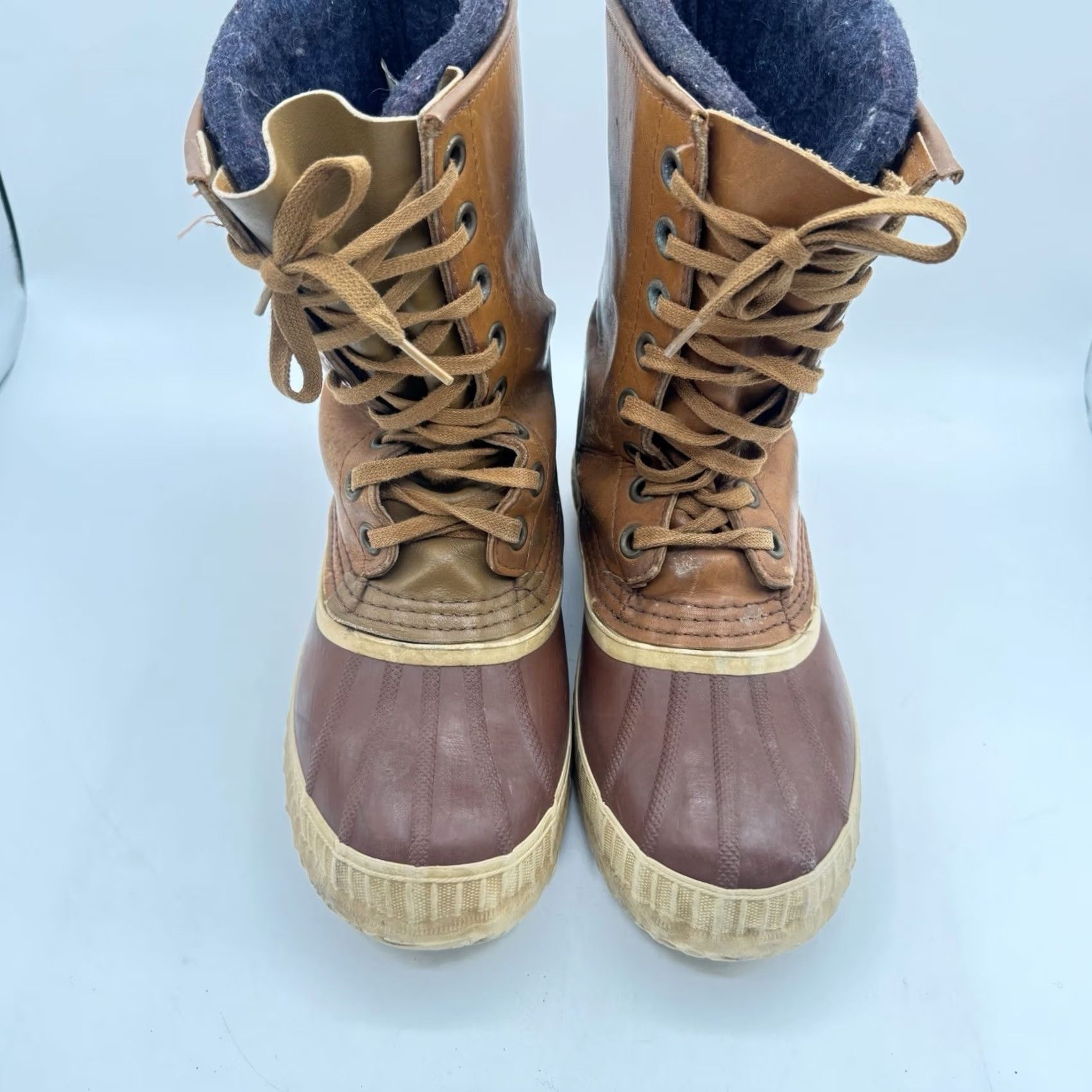 SOREL VINTAGE Sorel Kaufman Boots Mens 9/9.5 Leather Waterproof Rubber Snow Insulated Wool-Blend Liner Canada Size US 9.5 / EU 42-43 - 6 Thumbnail