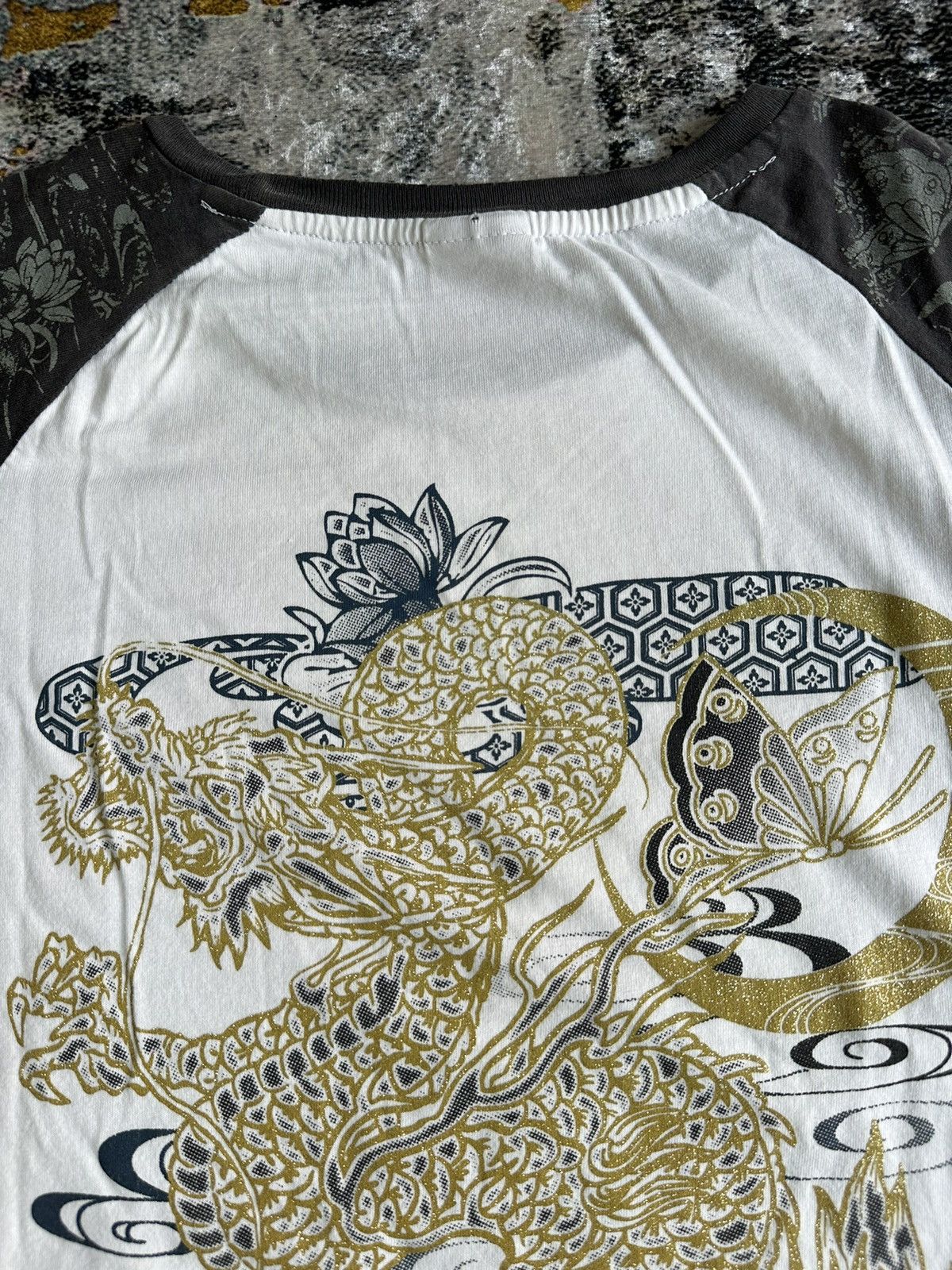 20471120 JAPANESE DRAGON BUTTERFLY OBLO SUKAJAN STYLE Size US L / EU 52-54 / 3 - 6 Thumbnail