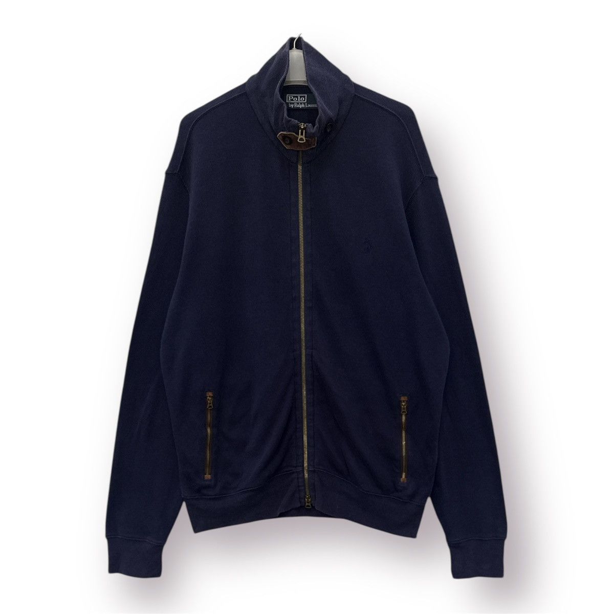 Polo Ralph Lauren 🔥 Polo Ralph Lauren Small Pony Leather Part sweat Jacket -L Size US L / EU 52-54 / 3 - 1 Thumbnail