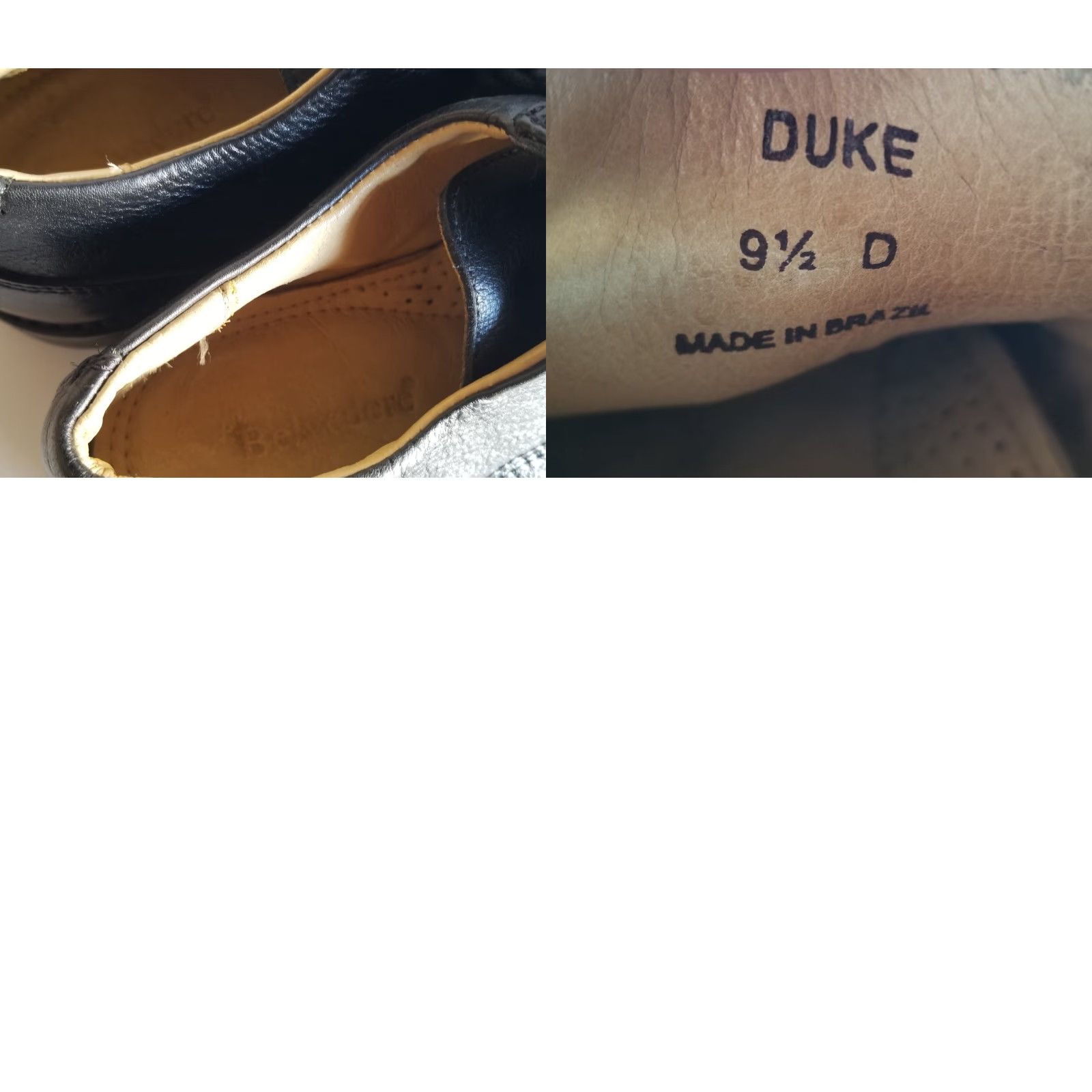 Vintage Belvedere Duke Dress Shoes Mens 9.5 D Oxford Black Leather Cap Toe Lace Up Size ONE SIZE - 9 Thumbnail