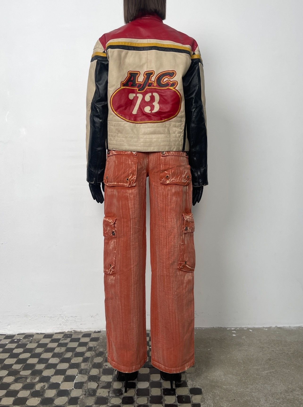Vintage Vintage leather jacket racer AJC 73 zip 90s biker Size S / US 4 / IT 40 - 2 Thumbnail