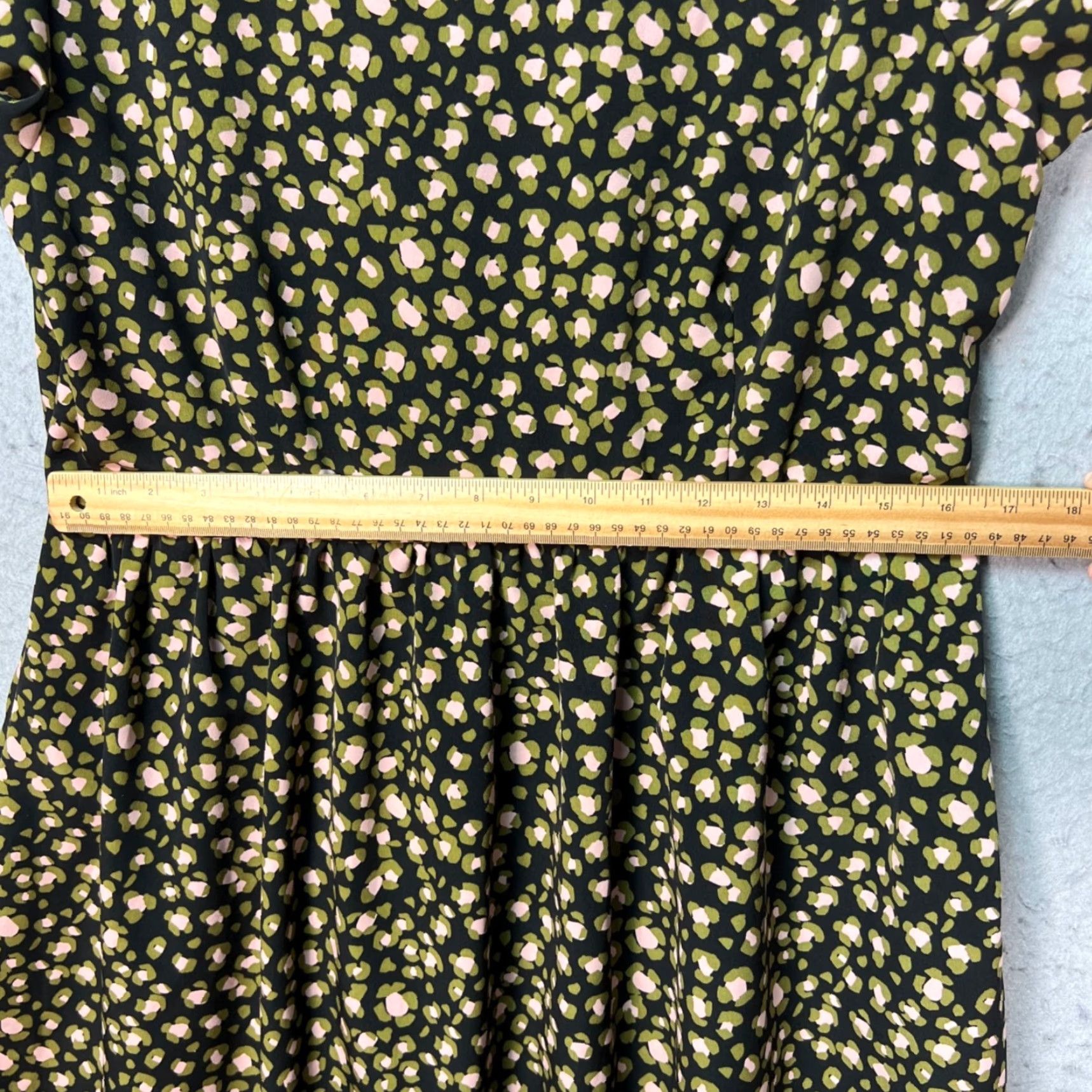 Vintage Who What Wear Womens Large Black Floral Midi Dress Flutter Sleeves Size L / US 10 / IT 46 - 6 Thumbnail