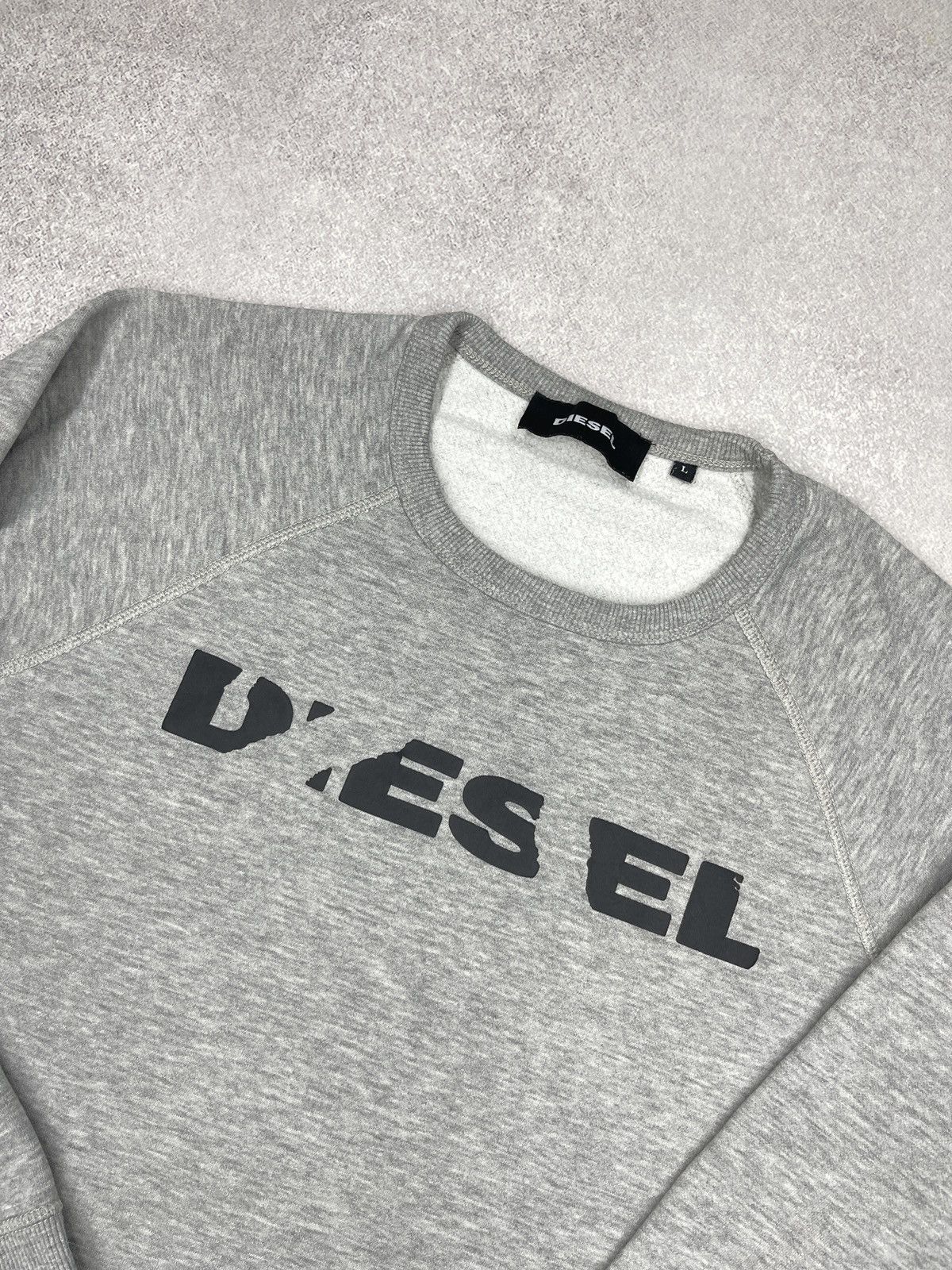 Diesel Mens Diesel Orestes Bro Grey Sweatshirt Big Logo Y2K Size US L / EU 52-54 / 3 - 4 Thumbnail