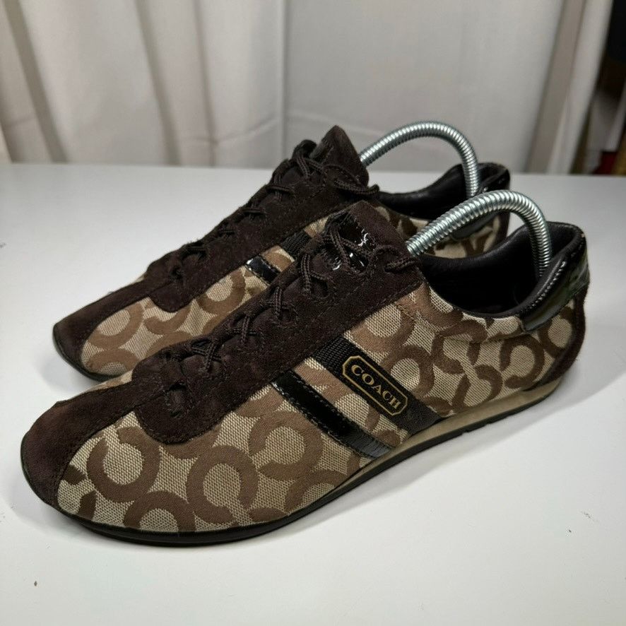 Coach Coach Kathleen Sneakers 10M Signature Logo Canvas Suede Size US 10 / IT 40 - 1 Thumbnail