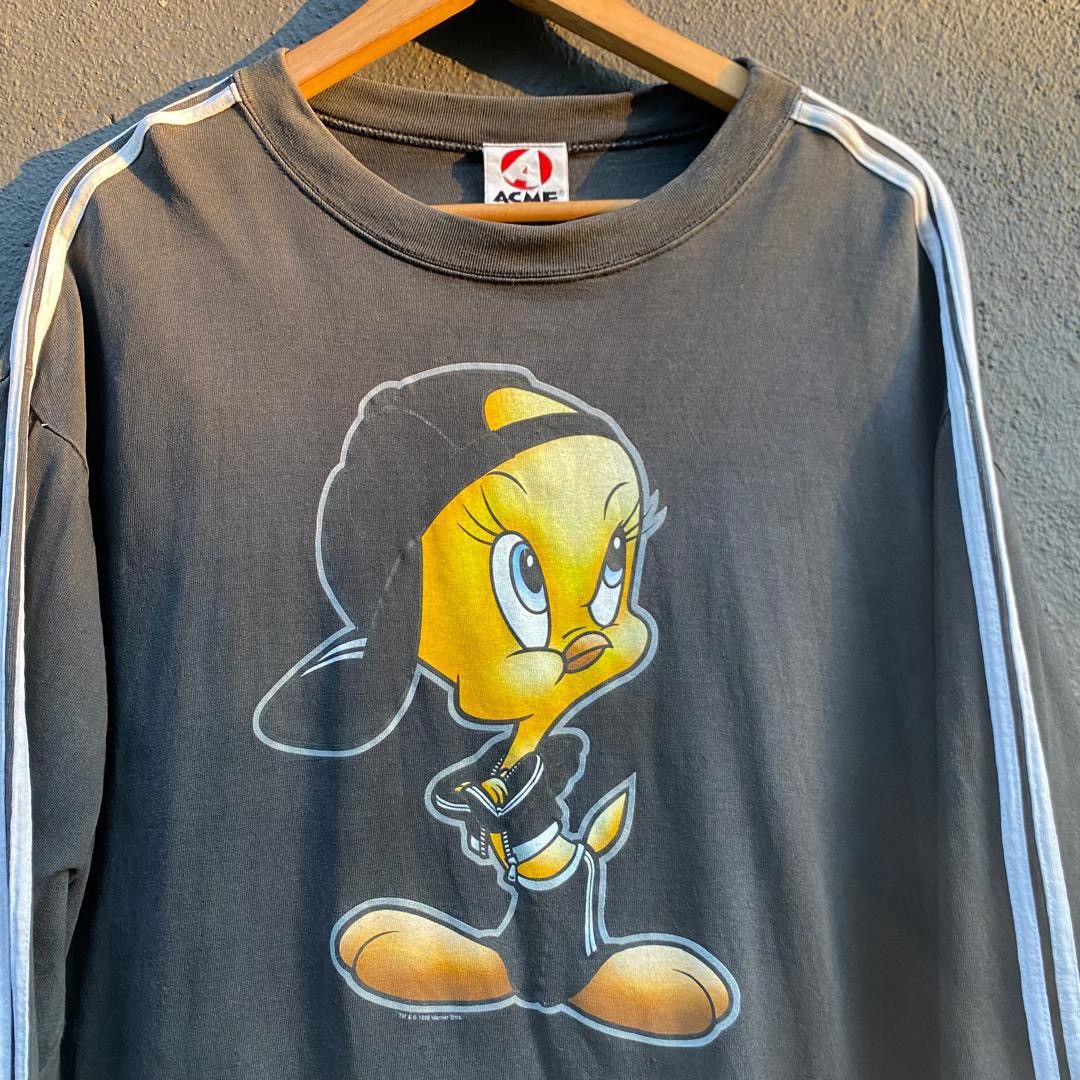 Cartoon Network Thrashed Faded Vintage 90s Tweety Long Sleeve Tee Size US L / EU 52-54 / 3 - 2 Thumbnail