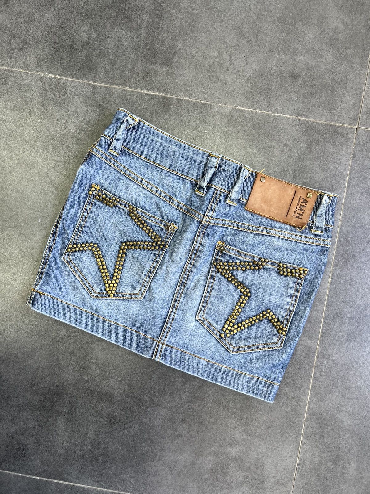 VINTAGE STARS Y2K AVANT GARDE MINI JEANS SKIRT