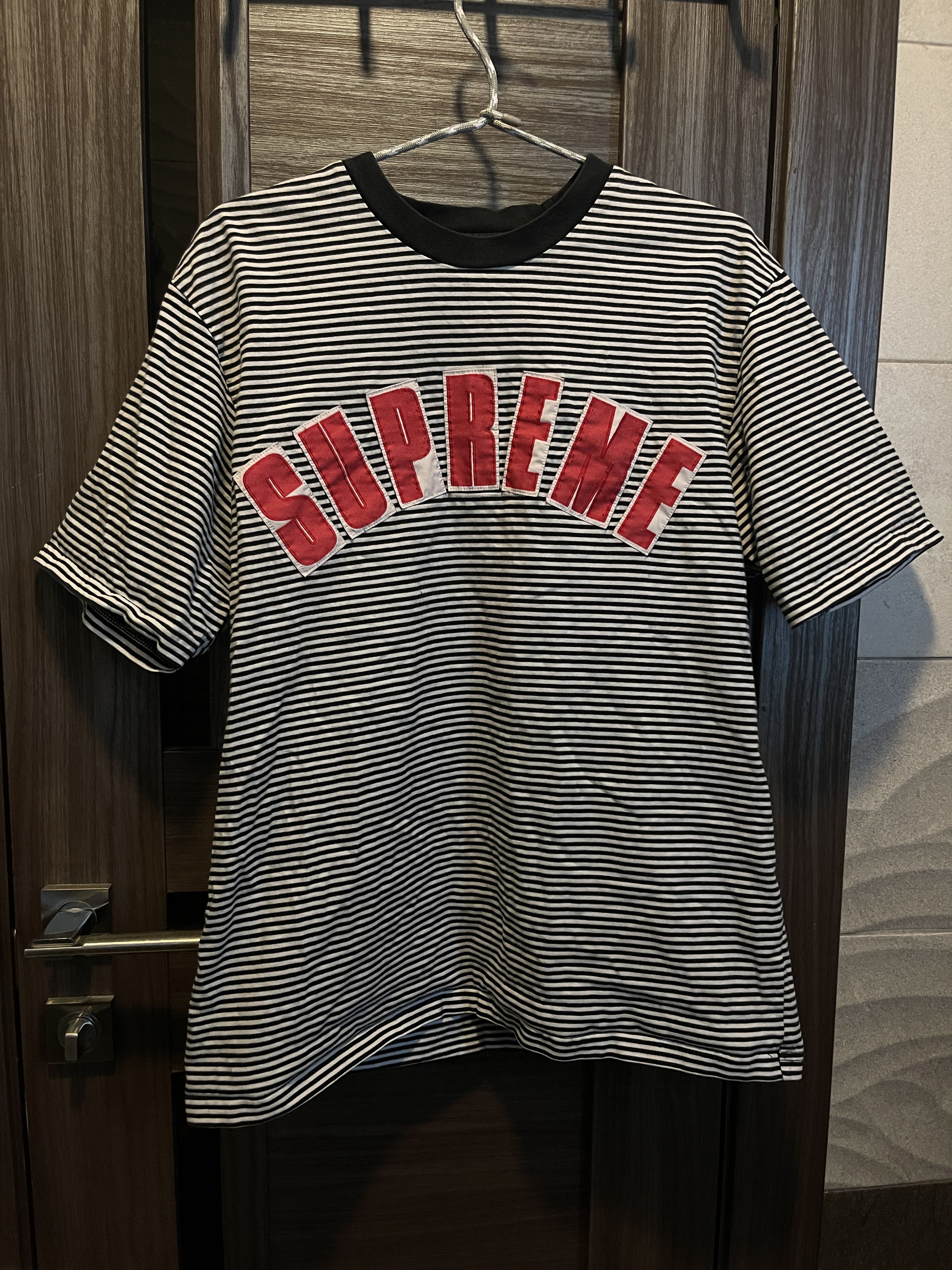 Supreme Supreme Arc Applique Striped Shirt Top Short Sleeve Size US M / EU 48-50 / 2 - 1 Thumbnail