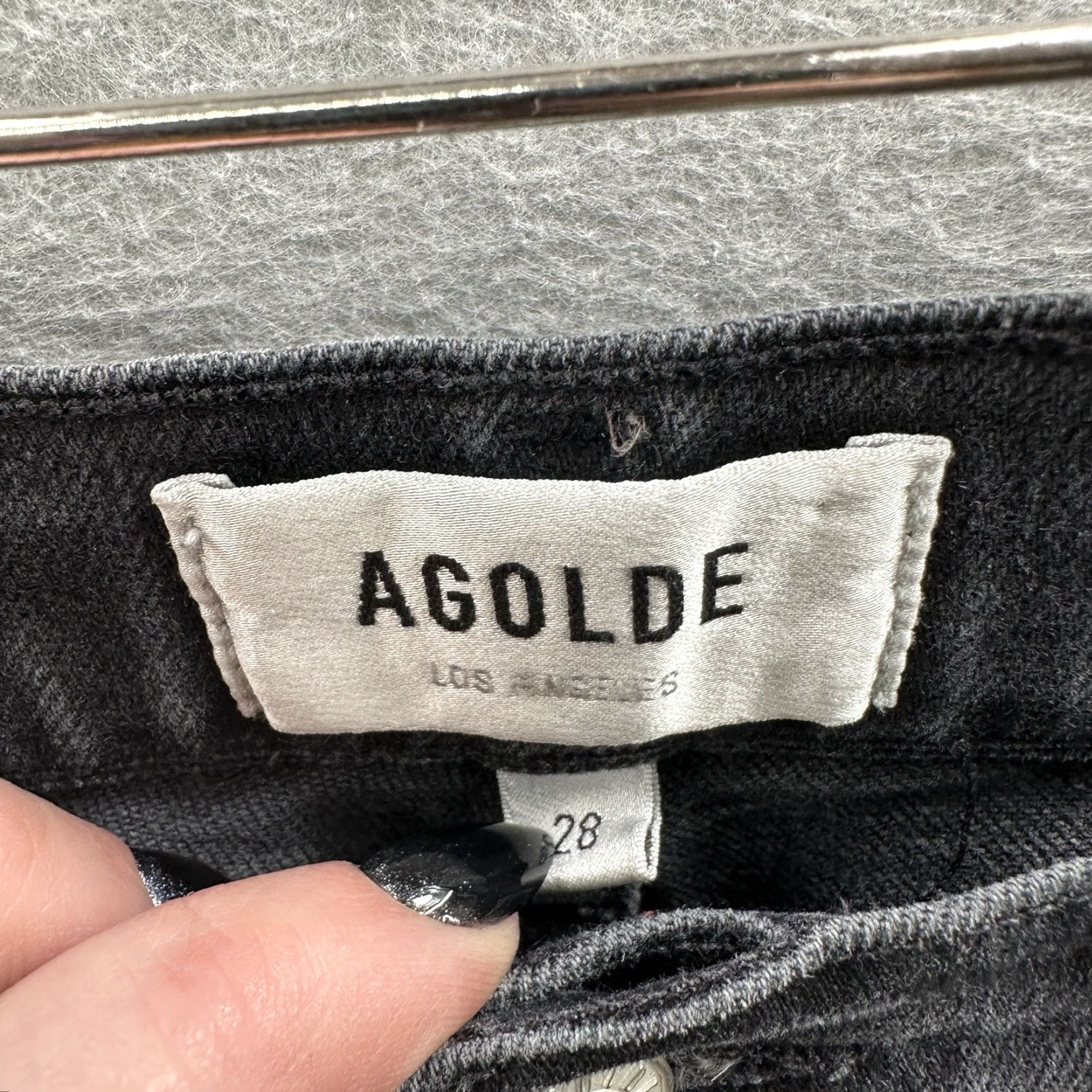 Agolde AGOLDE Jeans Women 28 Black Nico Straight High Rise Denim Dark Wash Size 28" / US 6 / IT 42 - 7 Thumbnail