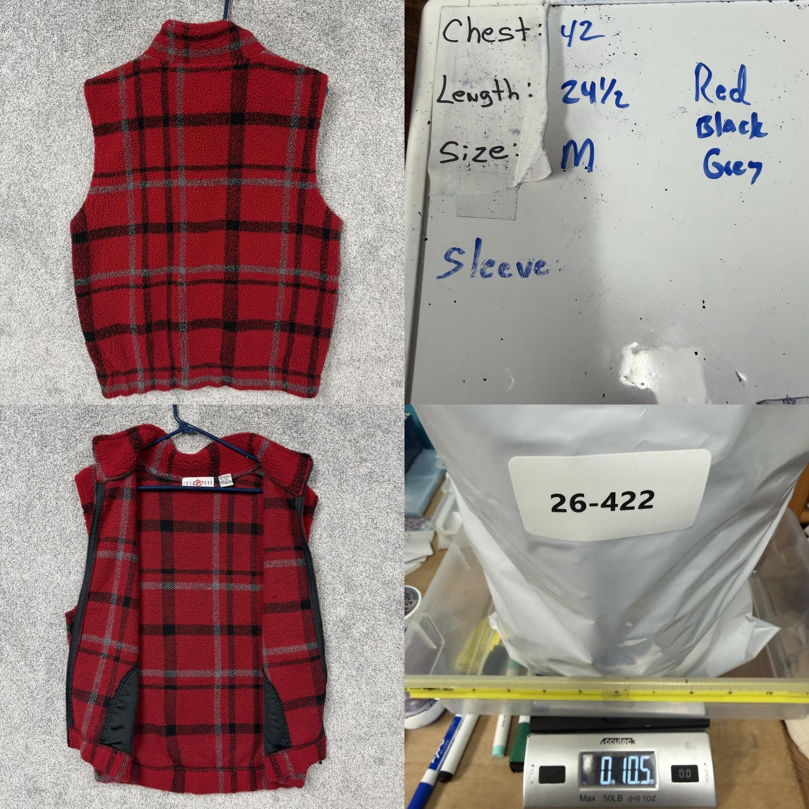 Vintage Casual Bay Vest M Plaid Sherpa Fleece Outdoor Cozy Cabincore Layering Hipster Size US M / EU 48-50 / 2 - 8 Thumbnail