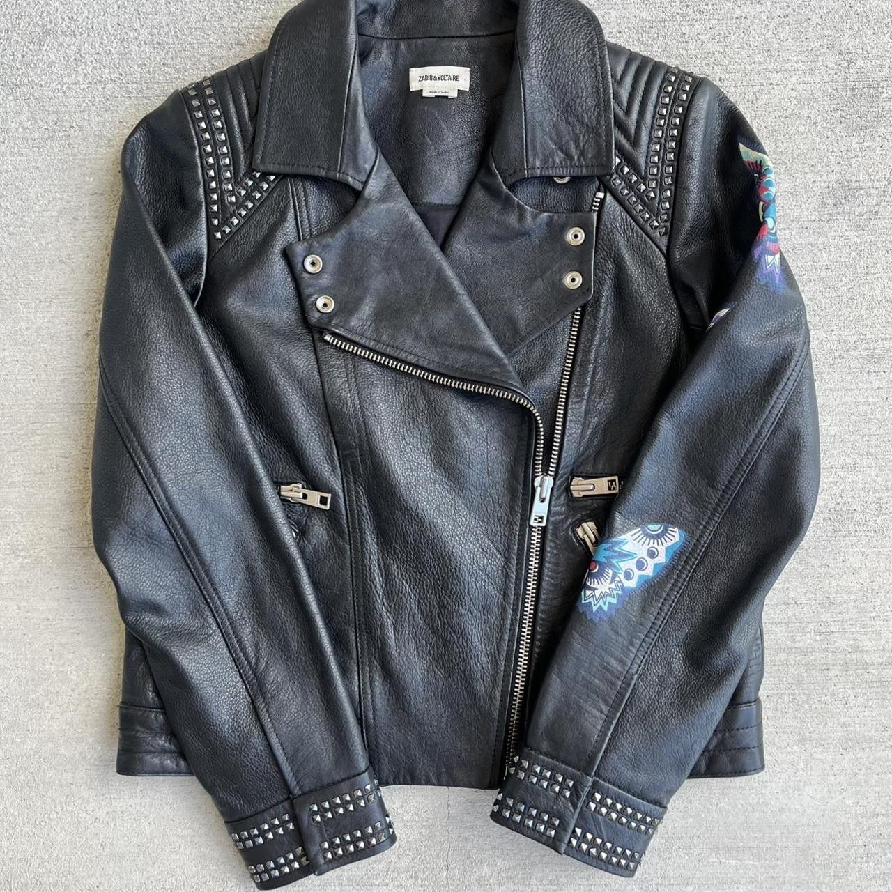 Zadig & Voltaire Zadig Voltaire Kawai Cuir Paint 100% Cow Leather Biker Size M / US 6-8 / IT 42-44 - 2 Thumbnail