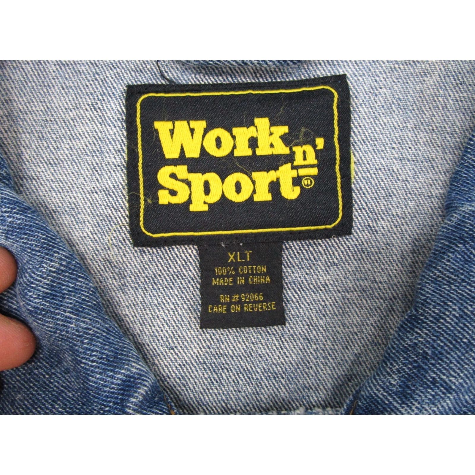 Denime VINTAGE Work n Sport Blue Denim Button Up Jacket Mens XLT Size Big & Tall Western Trucker Read Size US XL / EU 56 / 4 - 2 Thumbnail