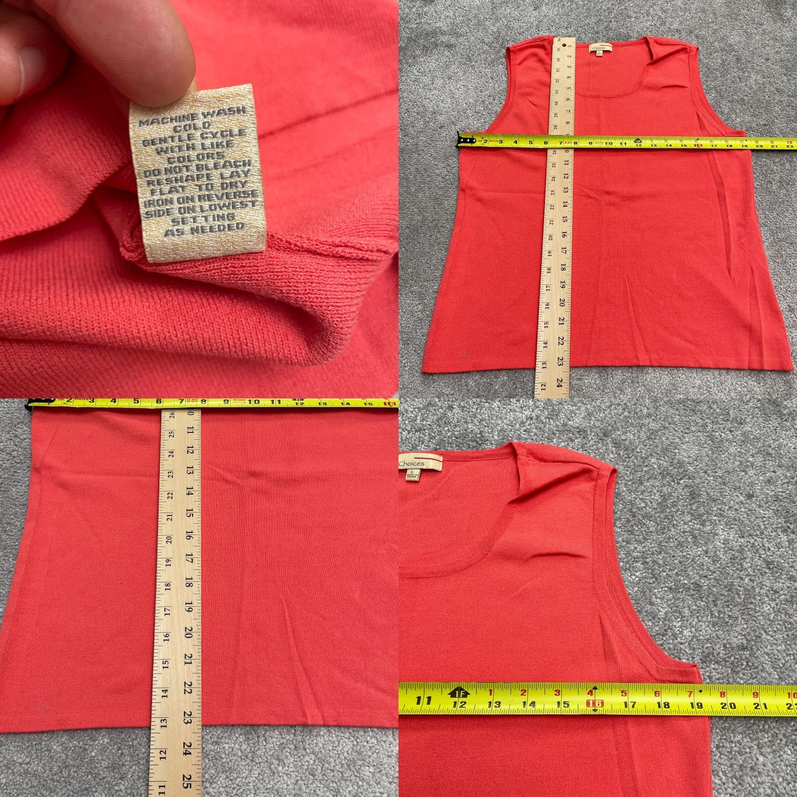 Vintage Choices Basic Tank Top Womens L Orange Sleeveless Scoop Neck Casual Knit Vest No Brand Logo 90s Designer Style Ladies Size L / US 10 / IT 46 - 8 Thumbnail