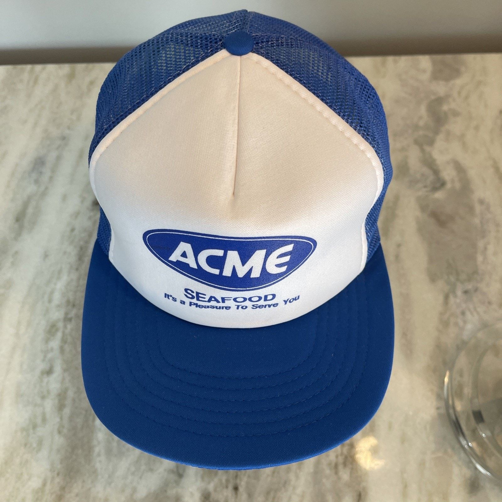 Vintage Vtg 1980’s Trucker Hat Snapback Cap ACME Food Service EUC 4 Size ONE SIZE - 3 Thumbnail