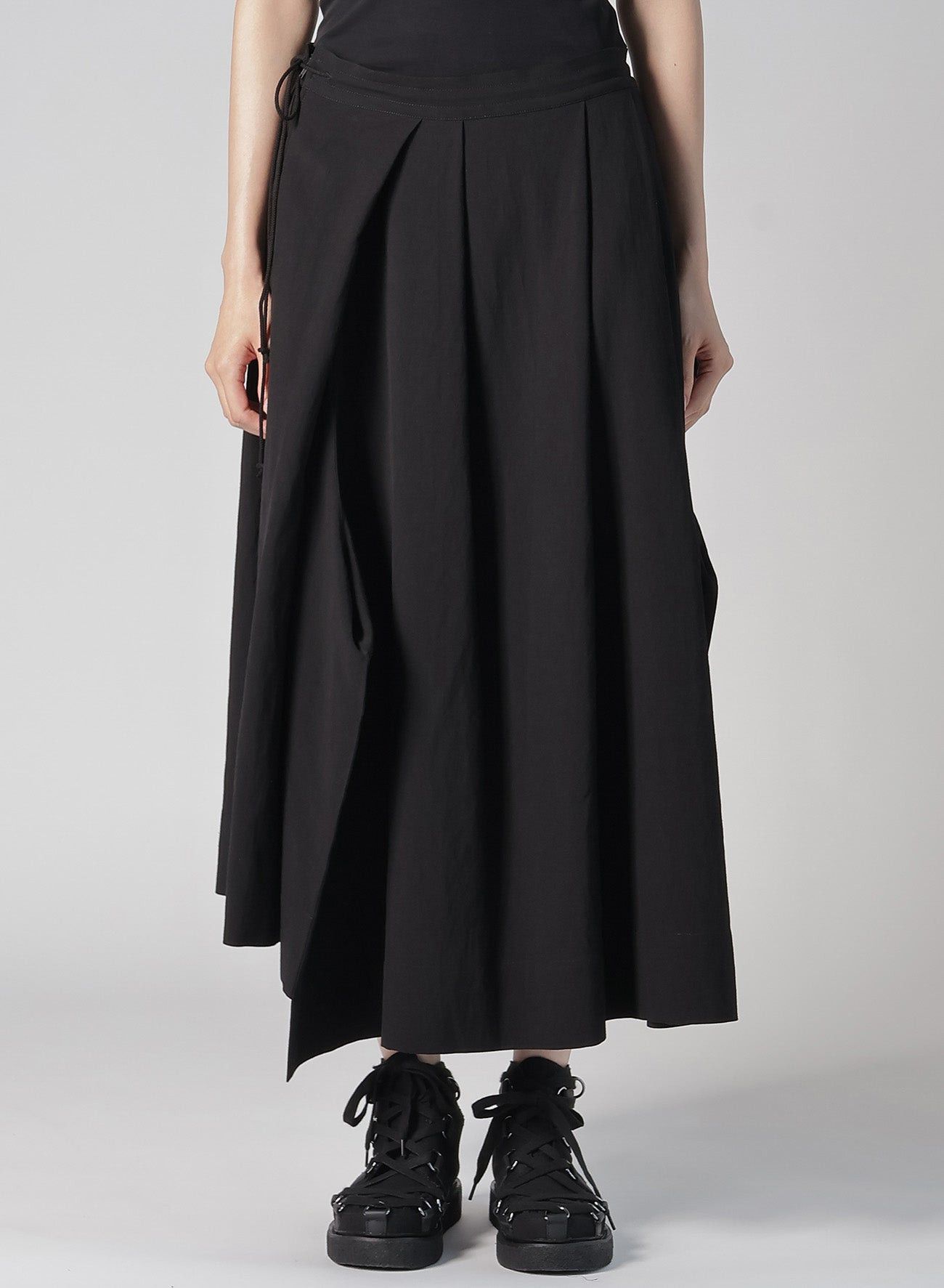 Yohji Yamamoto Yohji Yamamoto - POPLIN UNBALANCED TUCK SKIRT HAKAMA PANTS Size 31" - 1 Thumbnail