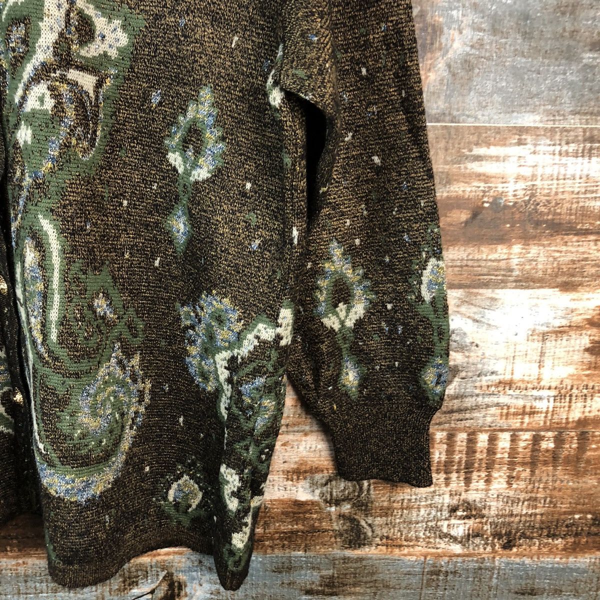 Japanese Brand × Vintage Manissa Christian vintage Brown Patterned Cardigans #A1339 Size L / US 10 / IT 46 - 8 Thumbnail