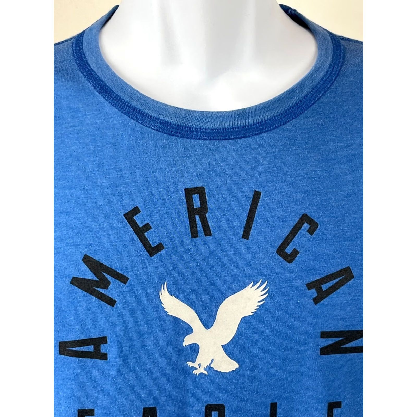 American Eagle Outfitters American Eagle Outfitters T-Shirt Mens S Blue Cotton Blend Pullover Short Sleeve Crew Neck Graphic Logo 1/2 Zip Size US S / EU 44-46 / 1 - 2 Thumbnail