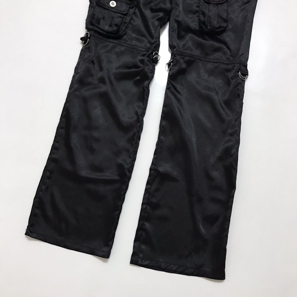 Japanese Brand Gas Mask Black Cargo Flared Pants Size 28" / US 6 / IT 42 - 3 Thumbnail