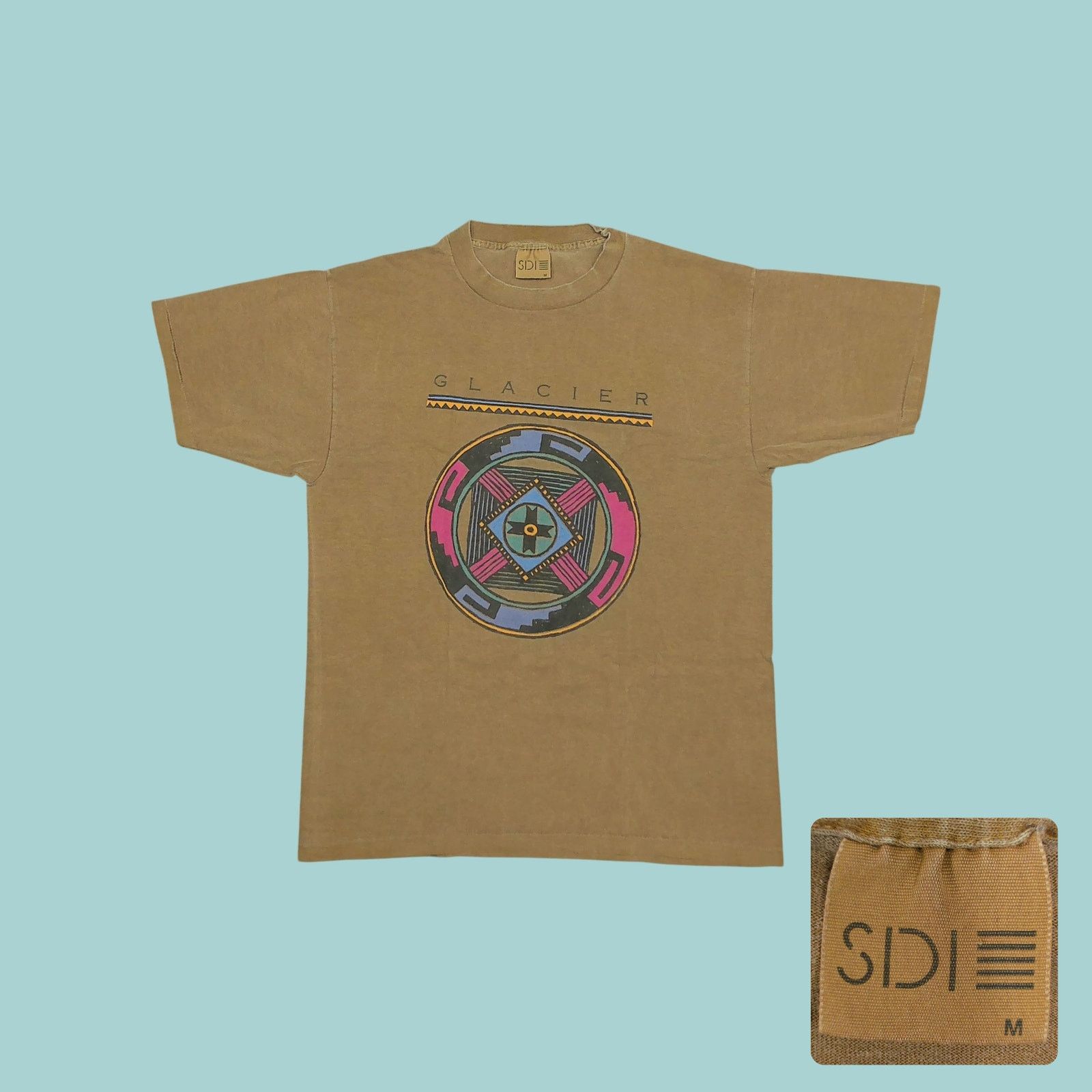 Vintage Vintage 90s Faded Southwest Geometric Glacier Tee Boxy Large Size US L / EU 52-54 / 3 - 1 Thumbnail