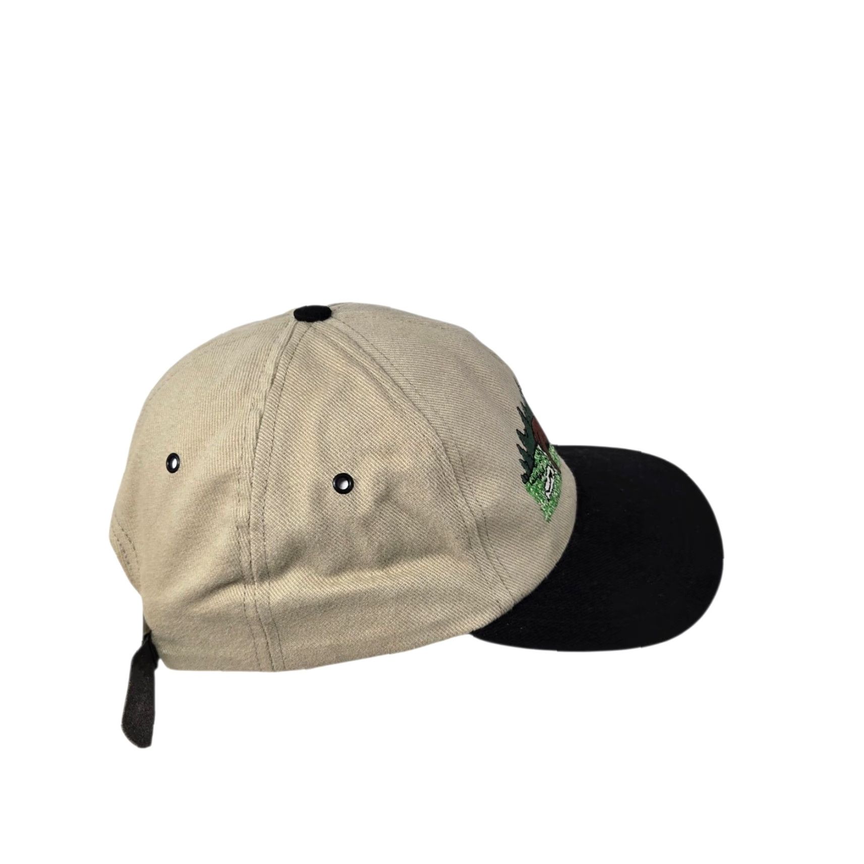 Vintage VINTAGE Grove Worldwide Hunting Hat Cap Tan/Black Canvas Strapback USA Embroidered Elk Outdoors Outdoors/Grove Worldwide Men Size ONE SIZE - 3 Thumbnail