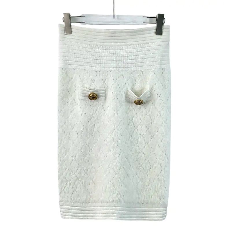 Balmain Balmain White Women's Midi Skirt 0089 Size 23" - 1 Thumbnail