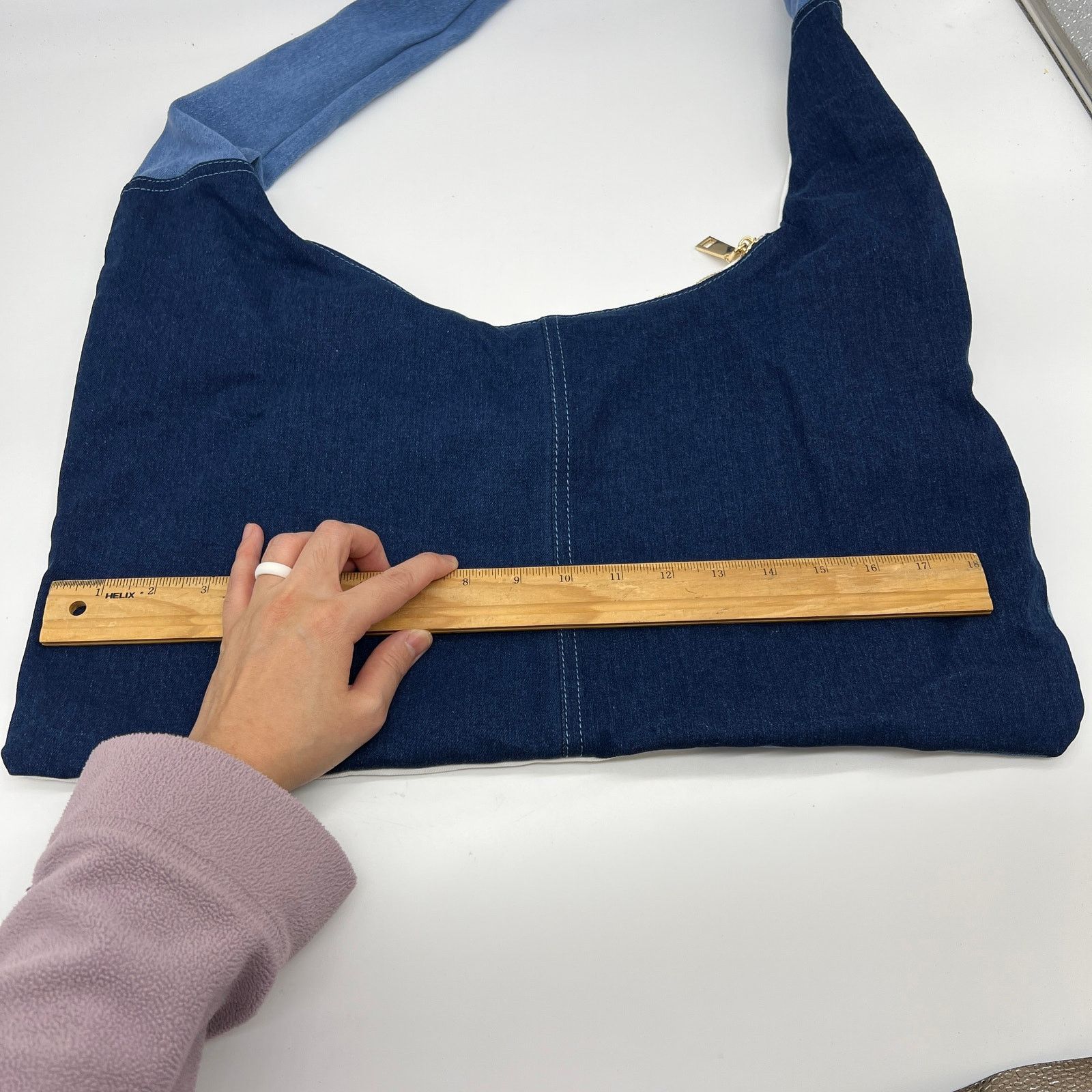 Other Attitudes by Renee Denim Patchwork Shoulder Bag Denim Combo Size ONE SIZE - 10 Thumbnail