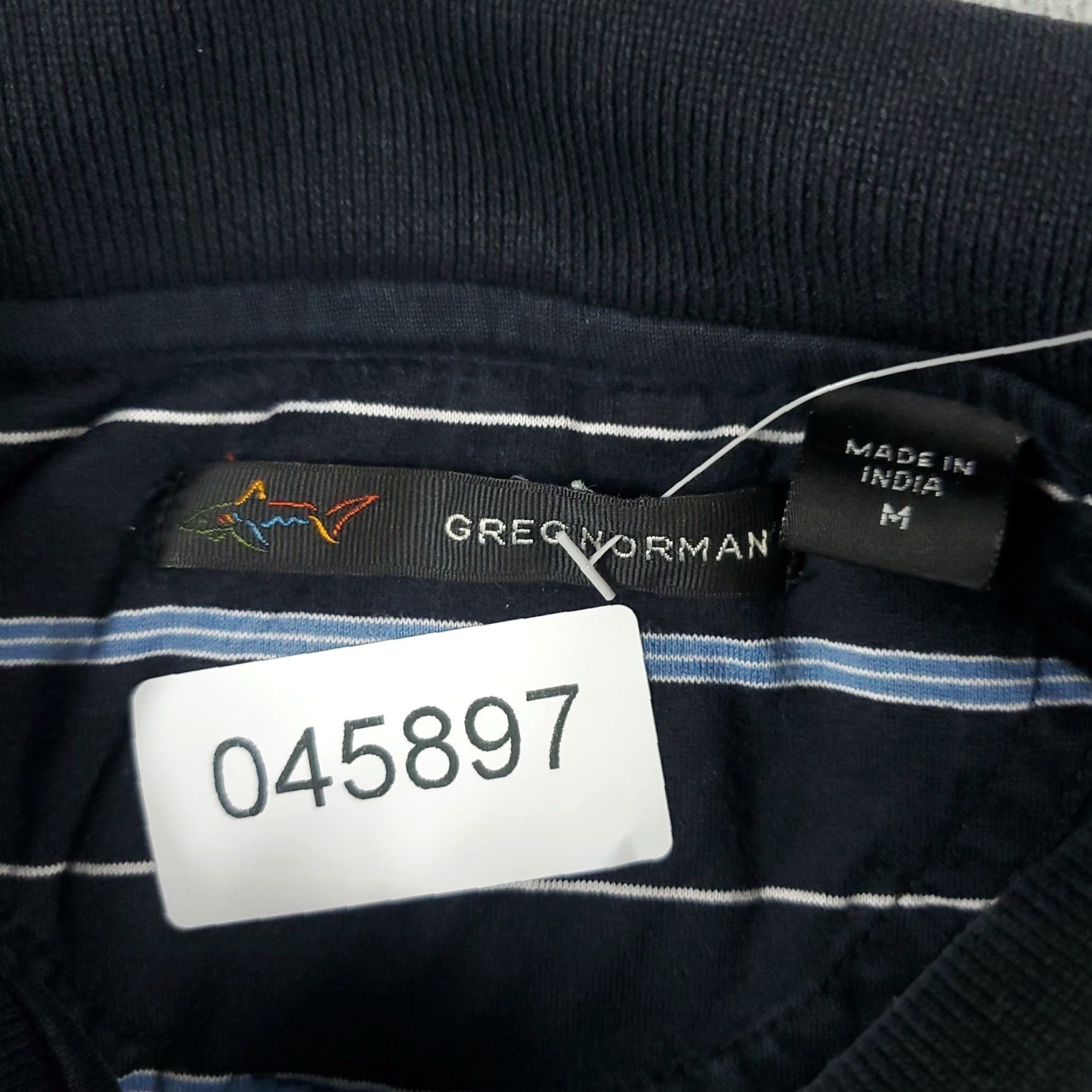 Vintage Greg Norman Polo Shirt Men's Medium Blue Striped Cotton Short Sleeve Button-Down Casual Sports Mens Size US M / EU 48-50 / 2 - 8 Thumbnail
