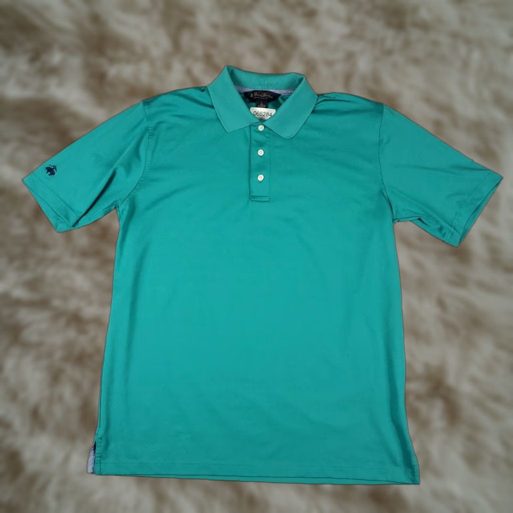 Brooks Brothers Brooks Brothers Polo Shirt Mens L Teal Blue Polyester Short Sleeve Casual Solid Polo Shirt Mens Regular Colorful Modern Preppy Sports 2020s Size US L / EU 52-54 / 3 - 1 Thumbnail