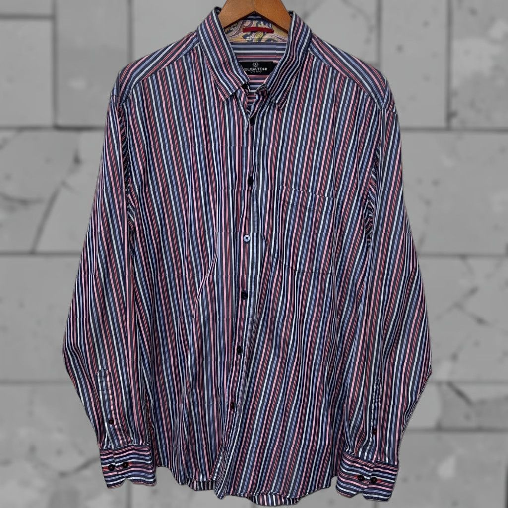 BUGATCHI Bugatchi Uomo Shirt Multicolor Striped Button Up Mens XL Size US XL / EU 56 / 4 - 1 Thumbnail