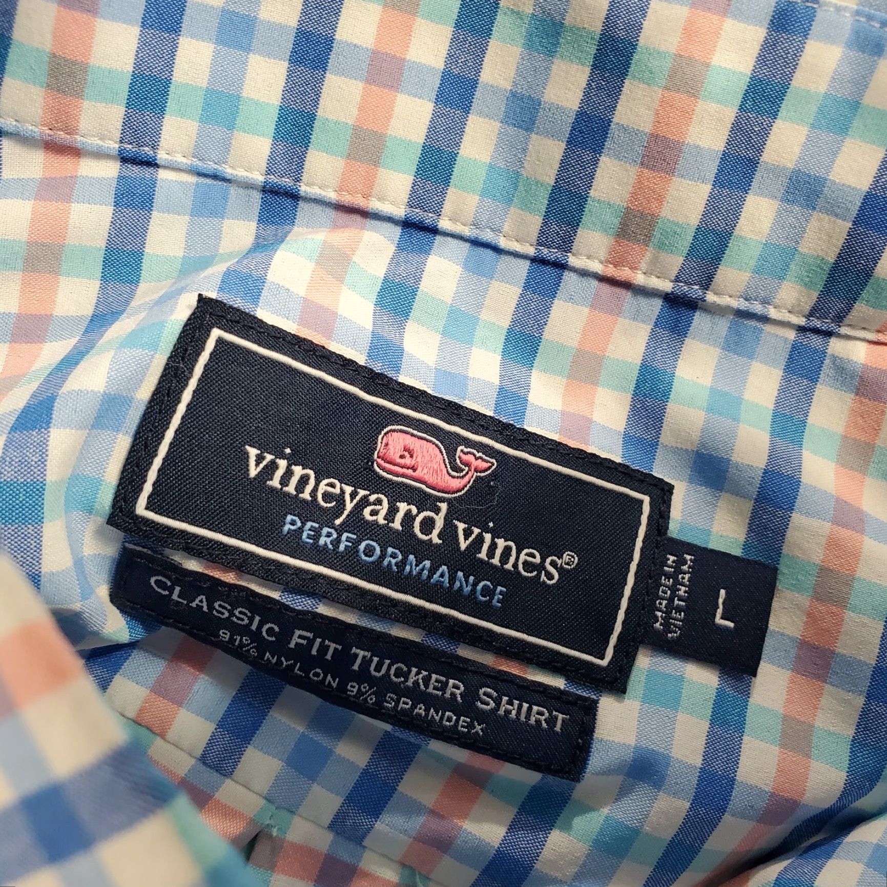 Vineyard Vines Vineyard Vines Button-Up Shirt Mens L White Blue Plaid Check Long Sleeve Collared Classic Fit Size US L / EU 52-54 / 3 - 8 Thumbnail
