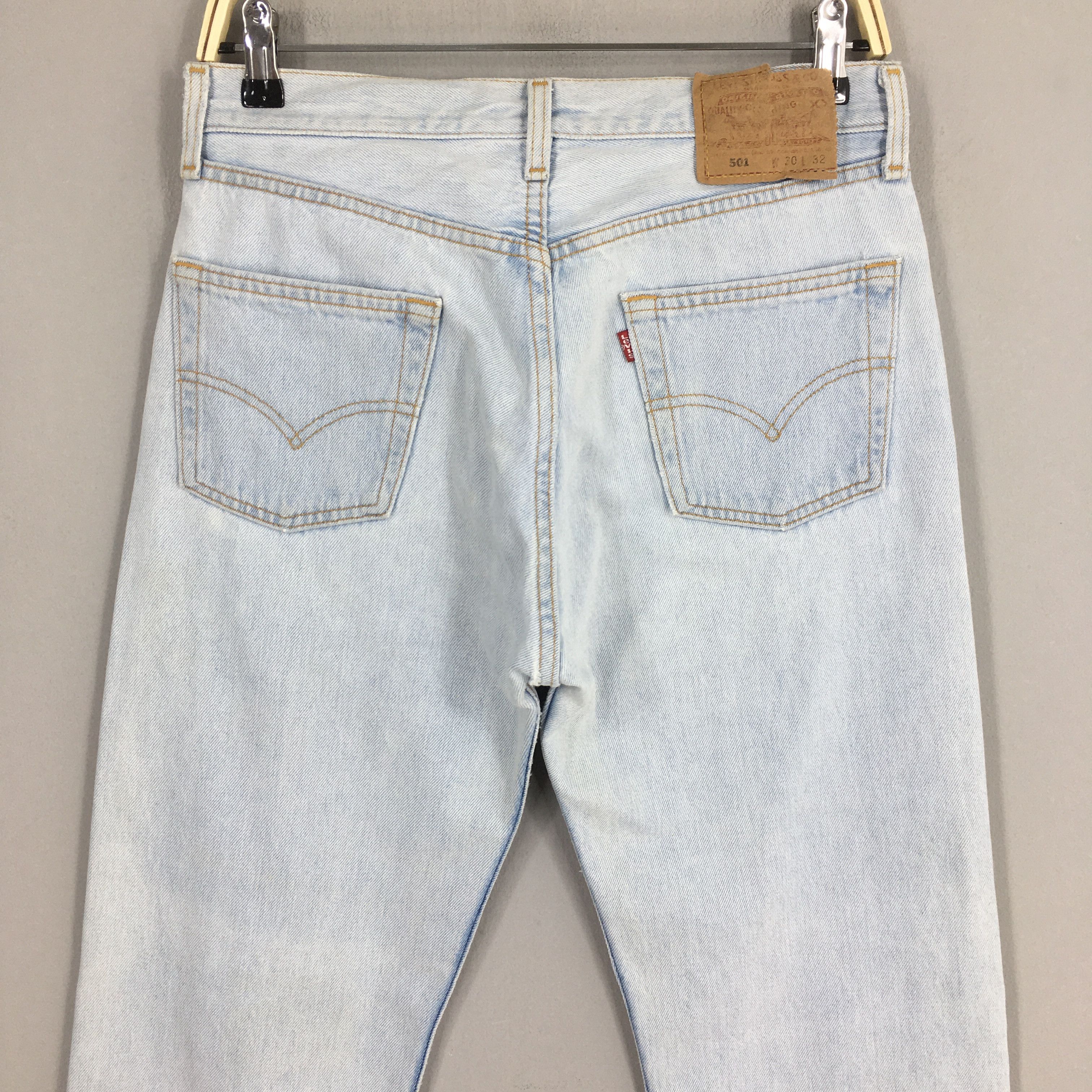 Levi's Size 29x31 Vintage 90s Levi's 501 Faded Blue Jeans S1787 Size US 29 - 9 Thumbnail
