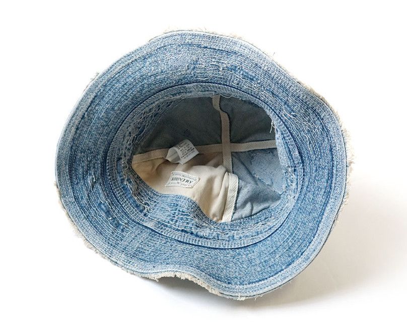 Kapital Kapital 11.5oz old man and the sea crash damage denim hat Size ONE SIZE - 6 Thumbnail