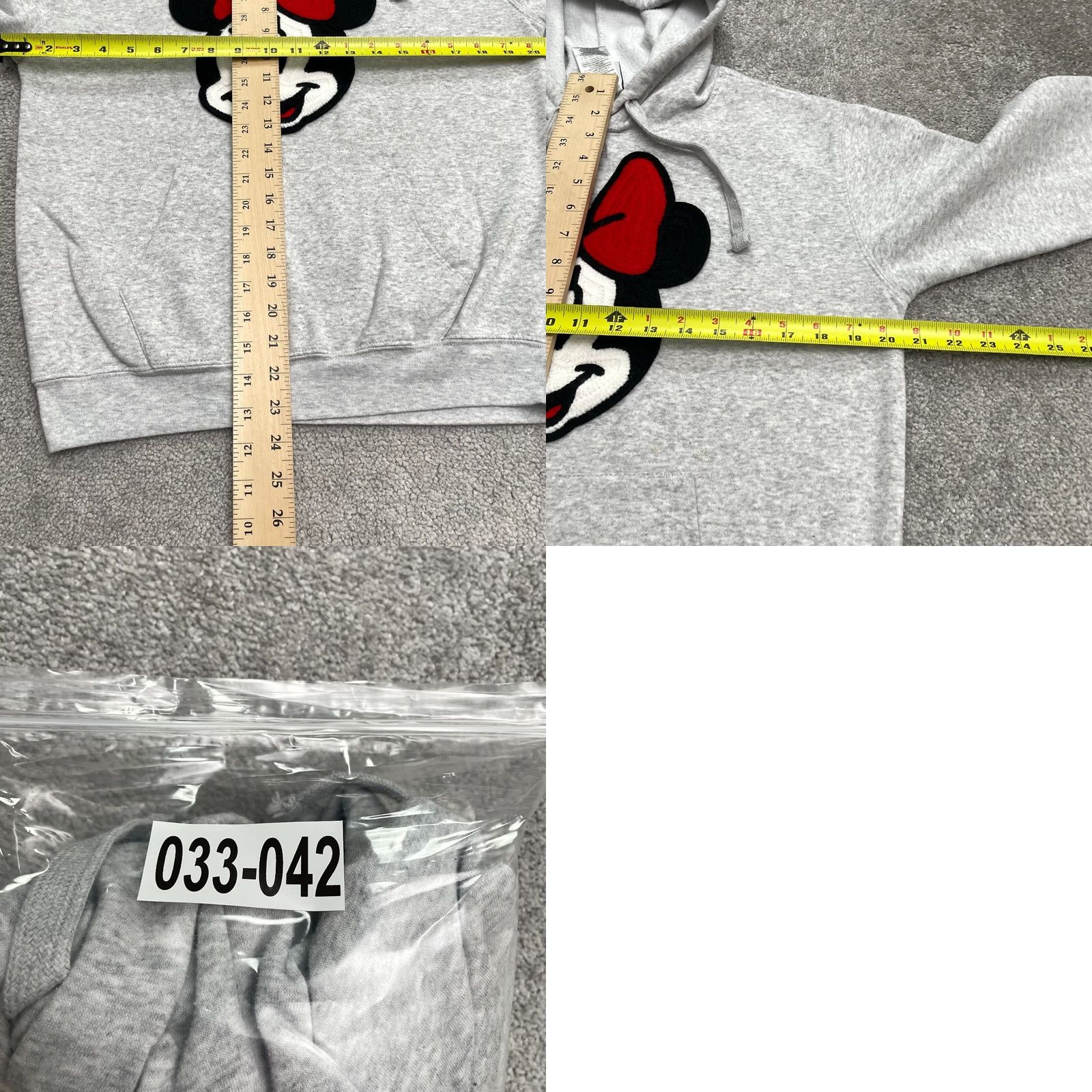 Disney Disney Minnie Mouse Womens Embroidered Hoodie Sweatshirt Small Gray Pullover Size S / US 4 / IT 40 - 9 Thumbnail
